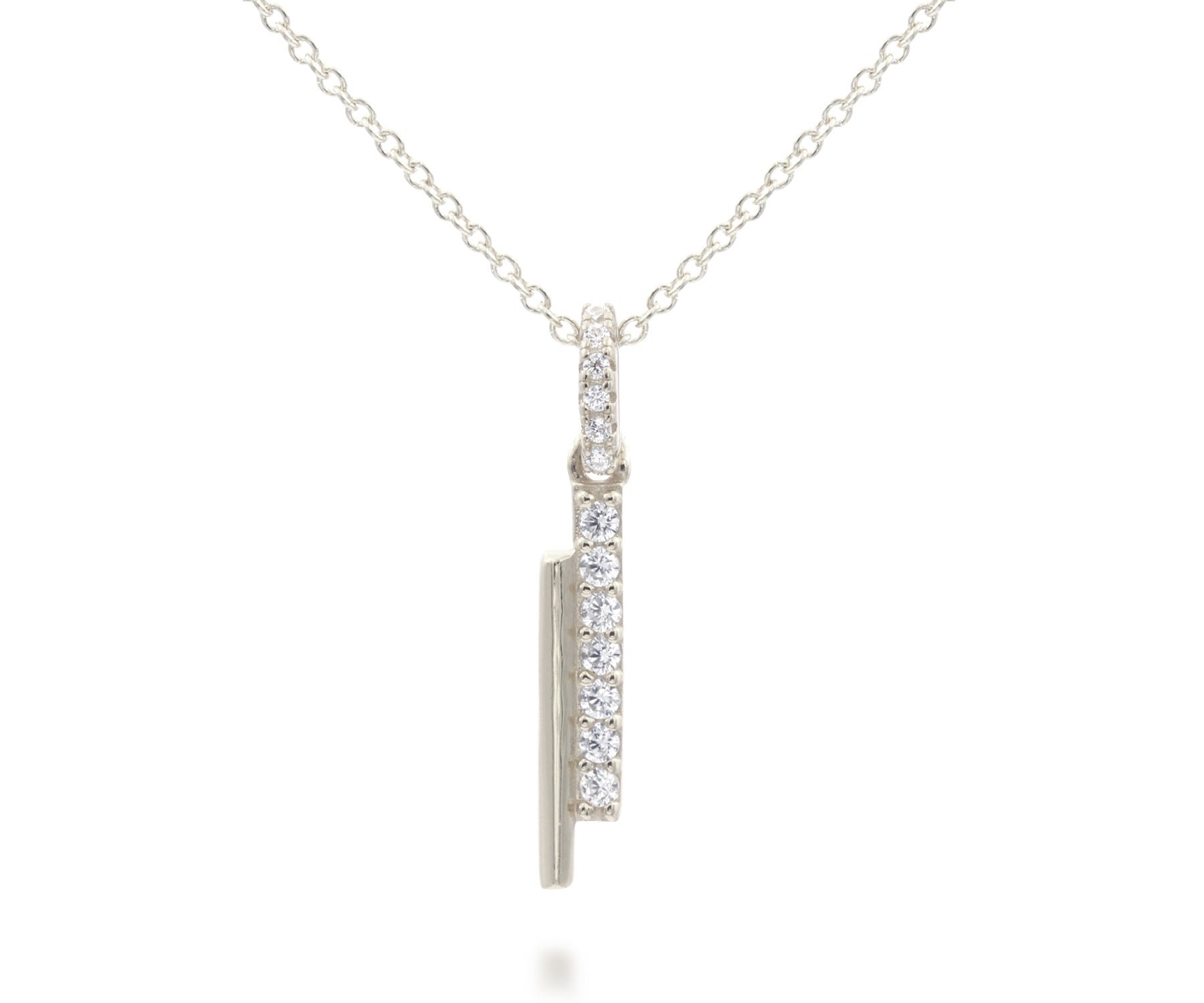Collar de plata con cristales pavé Mini Bar