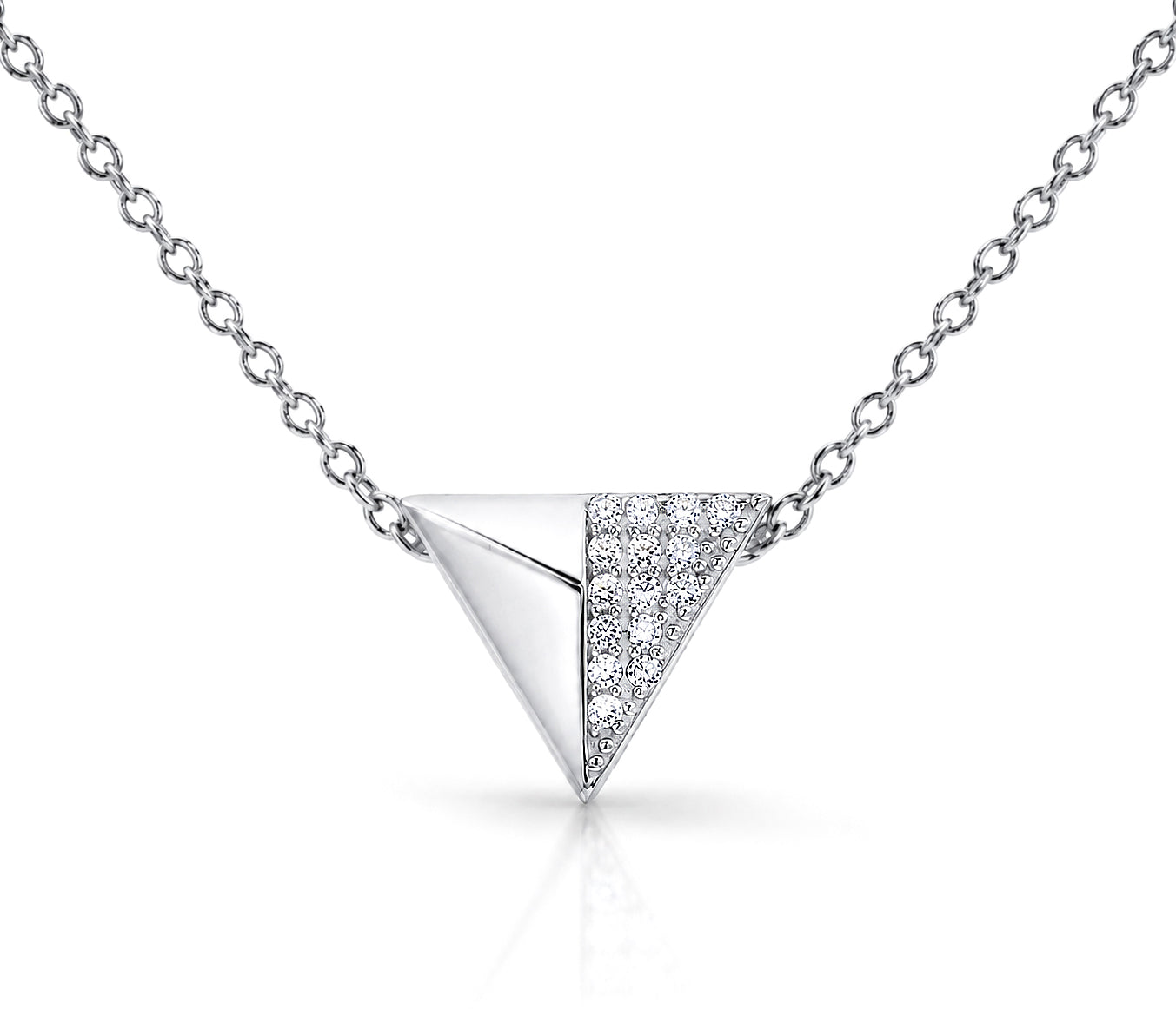 Small Geometric Triangle Silver Necklace