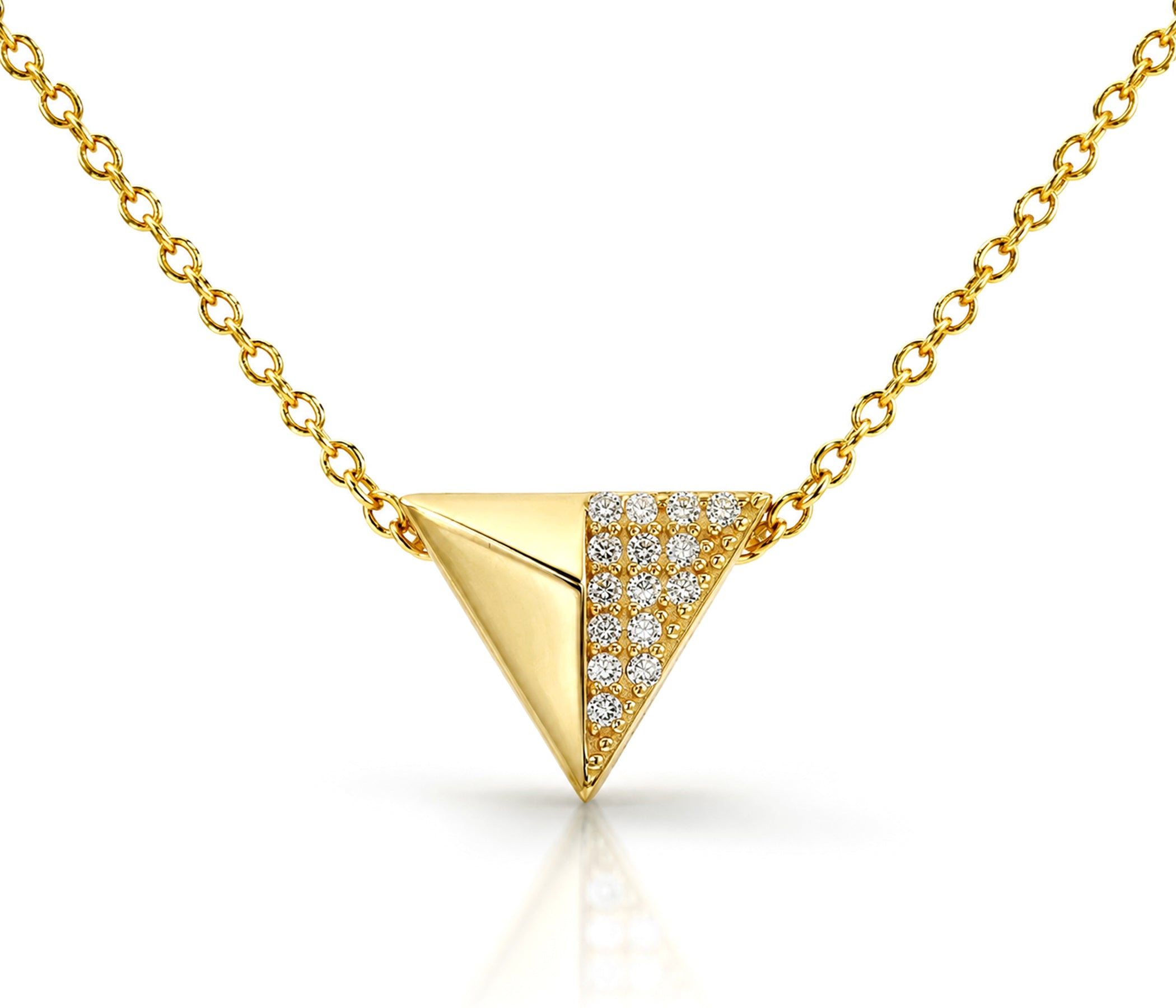 Small Geometric Triangle Gold Necklace