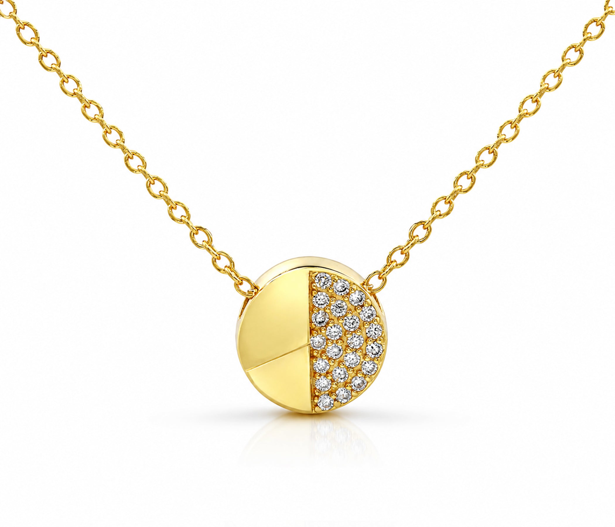 Small Geometric Round Gold Necklace
