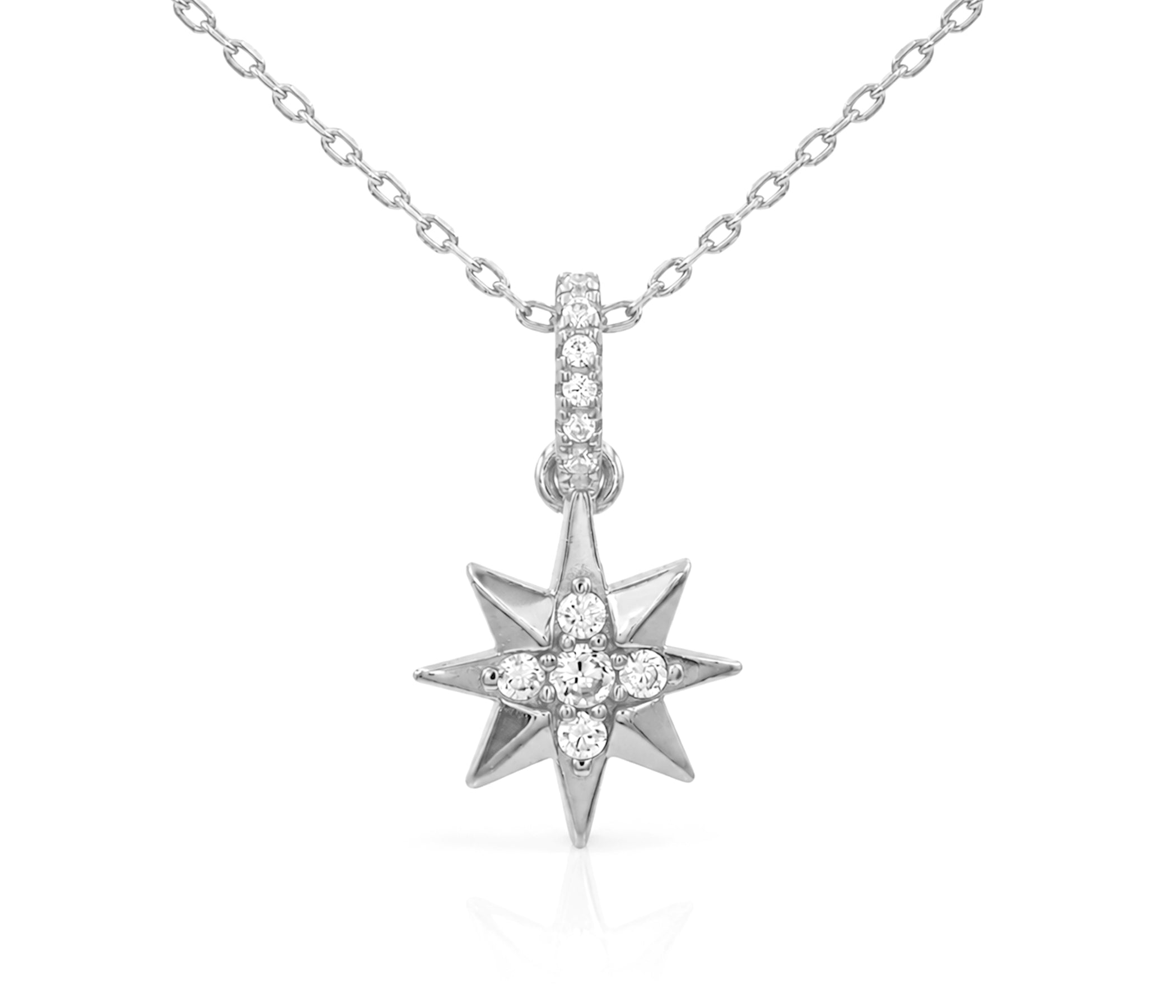Collar de plata con cristales pavé y miniestrellas
