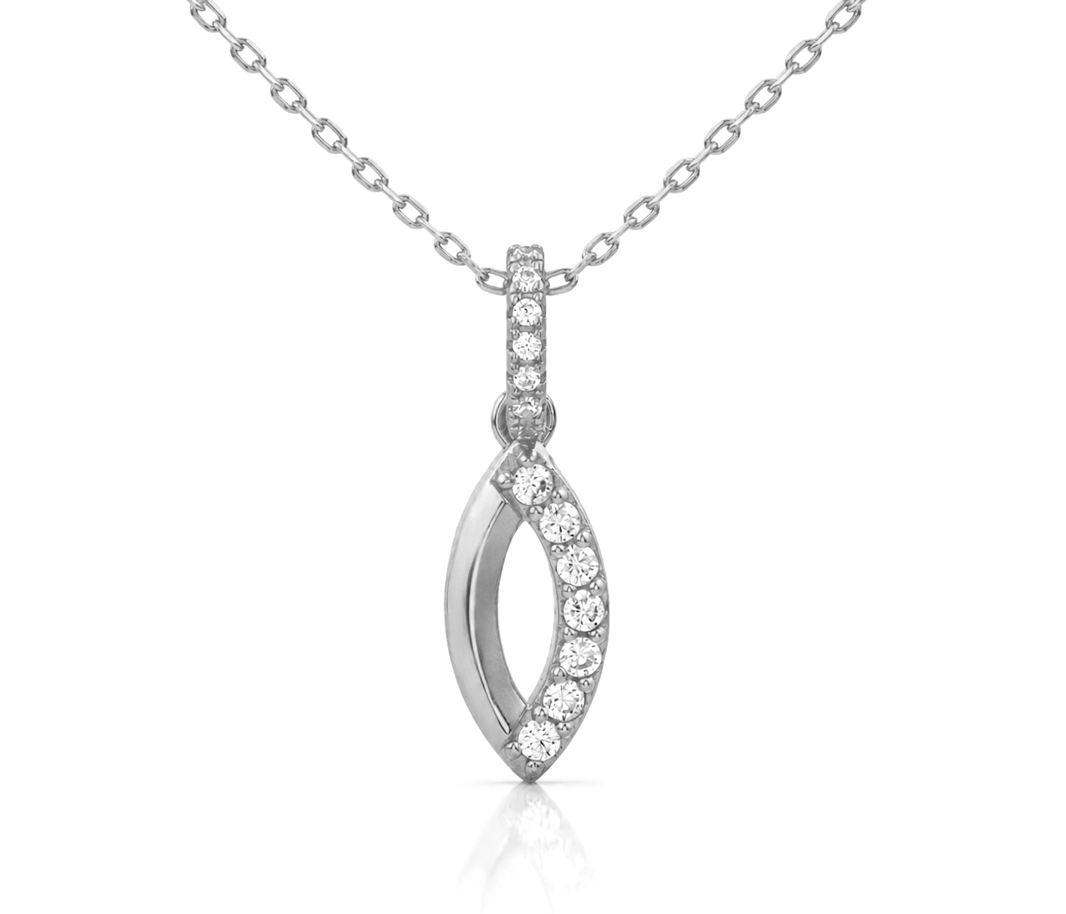 Collar de plata con cristales pavé y marquesa en miniatura