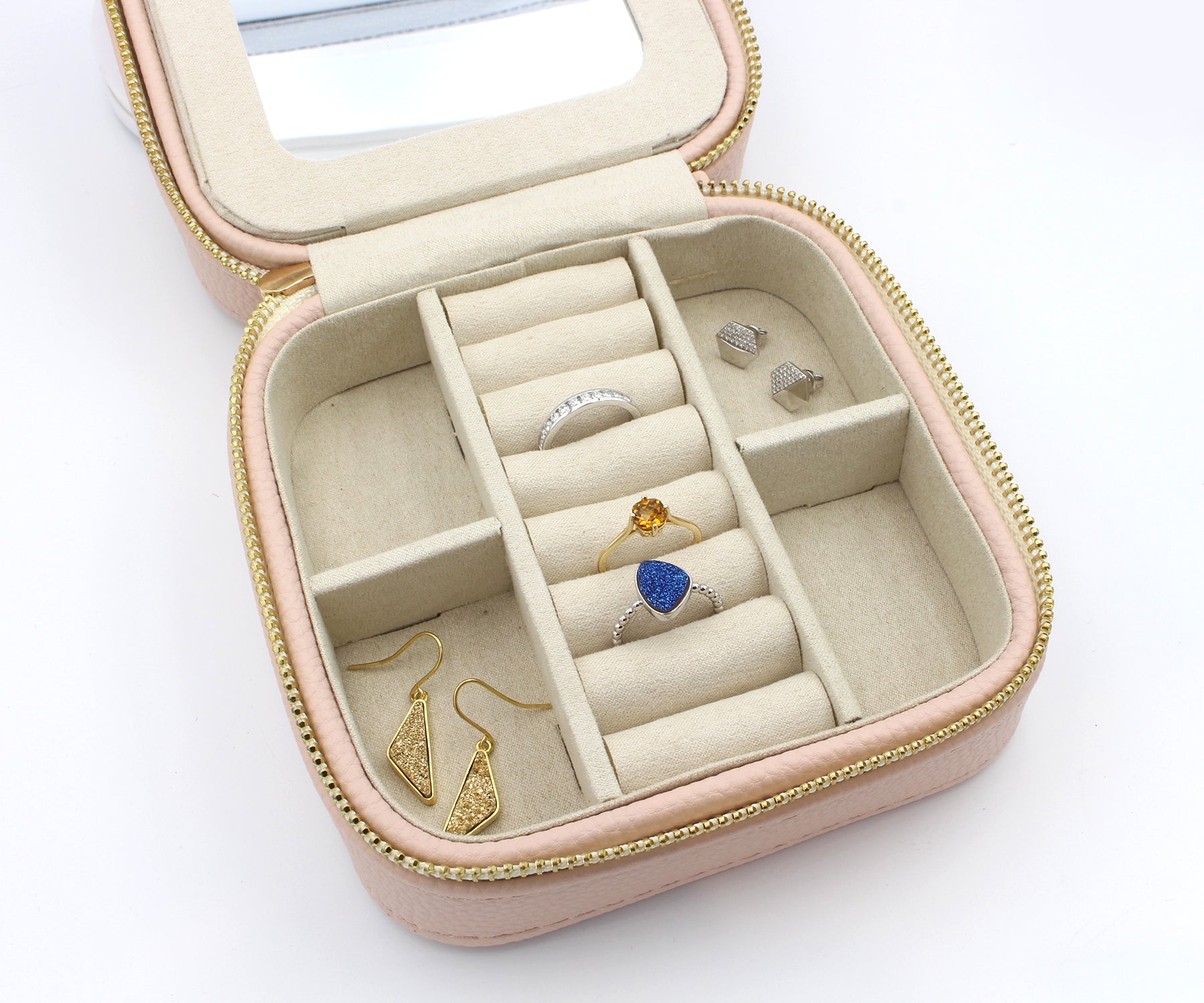 Estuche de viaje para joyas en oro rosa