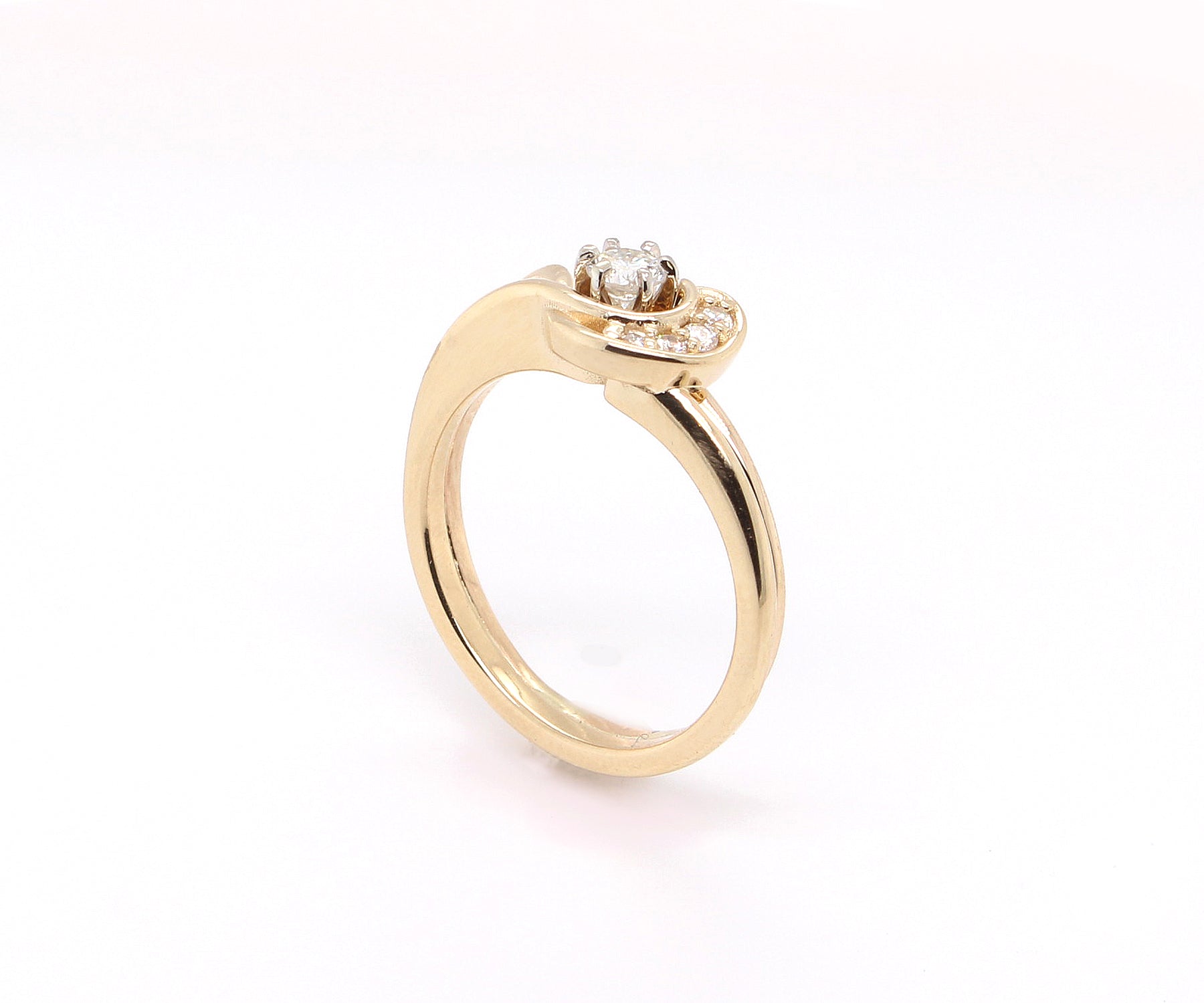 Custom Matching Swirl Diamond Wedding Band