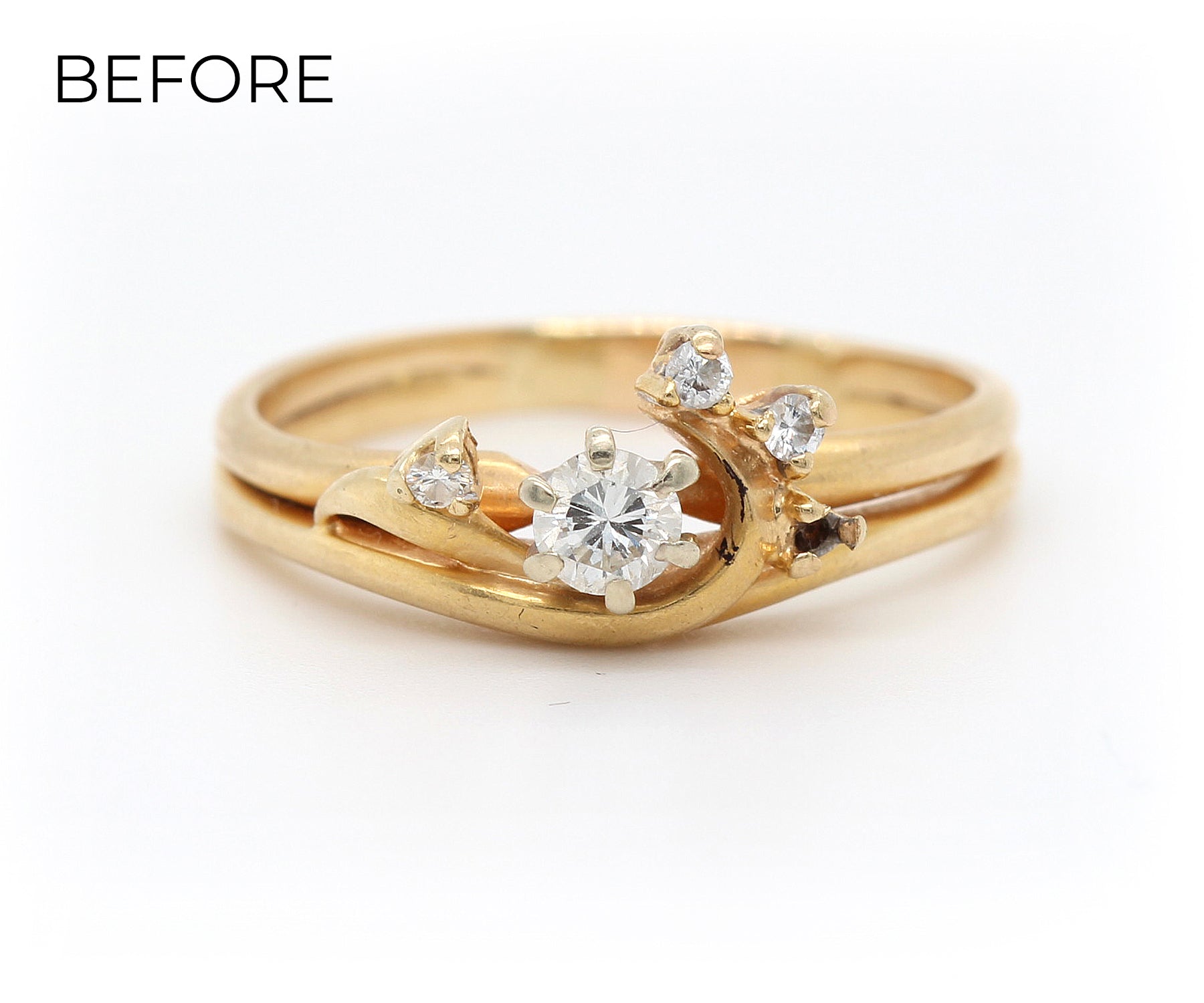 Custom Matching Swirl Diamond Wedding Band
