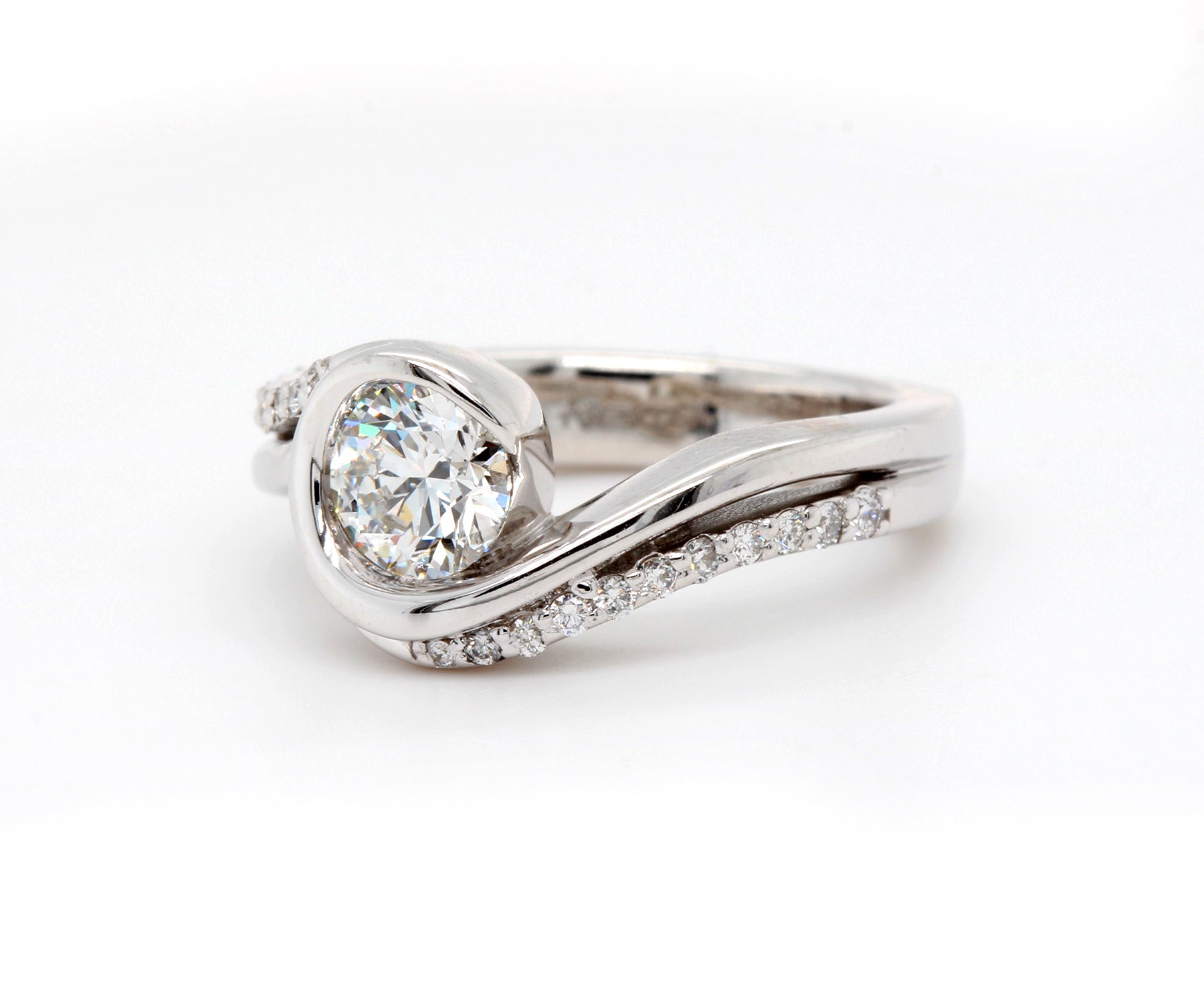 Multirow Swirl Diamond Custom Wedding Ring