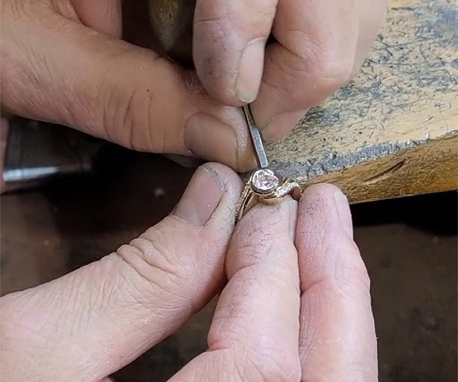 Multirow Swirl Diamond Custom Wedding Ring