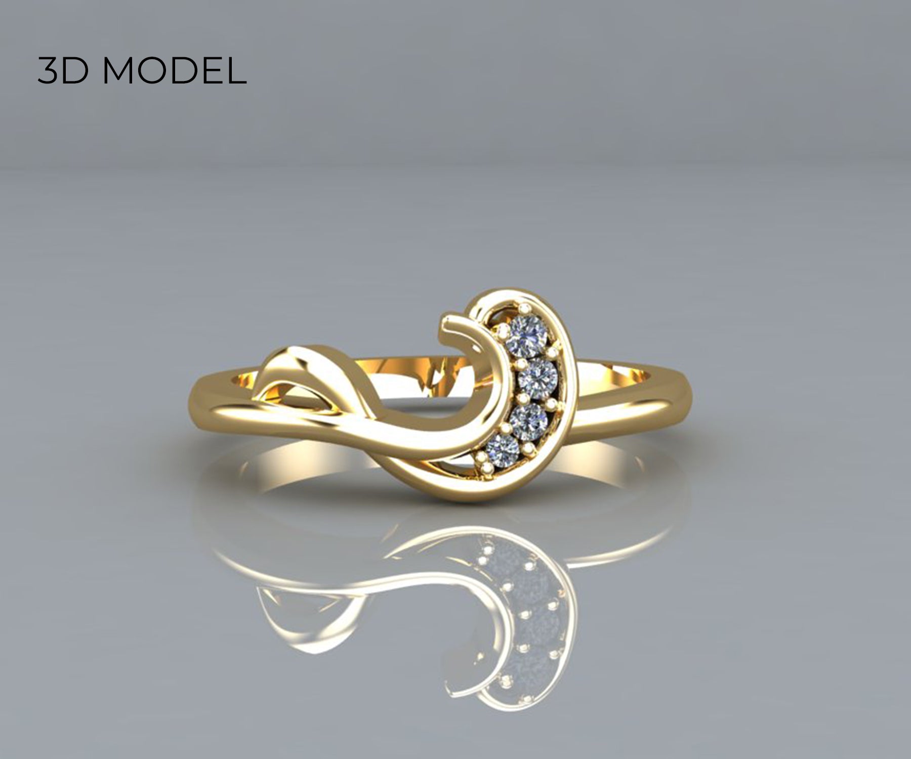 Custom Matching Swirl Diamond Wedding Band