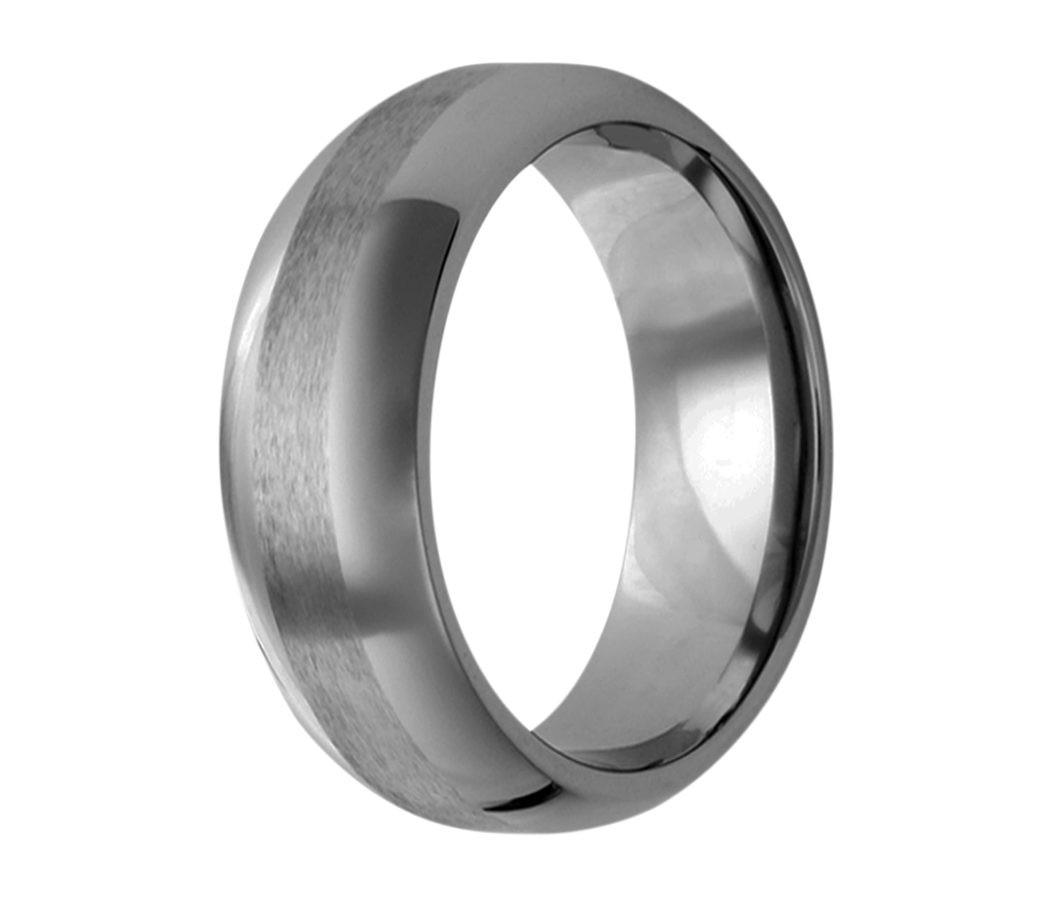 Tungsten Classic Domed Satin Center Ring