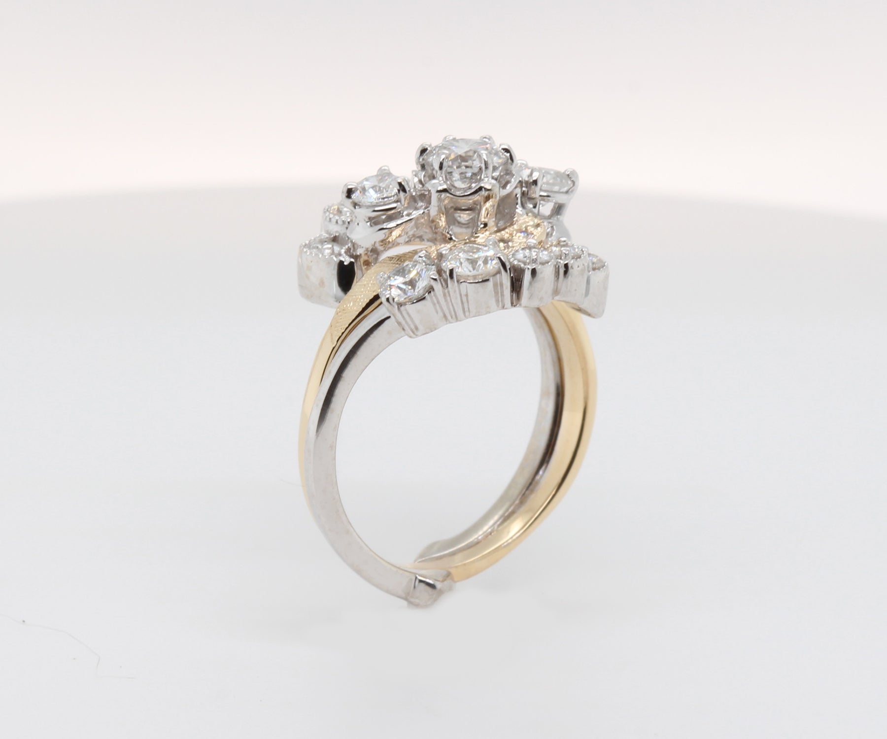 Vintage Two Tone Swirl Diamond Ring Redesign