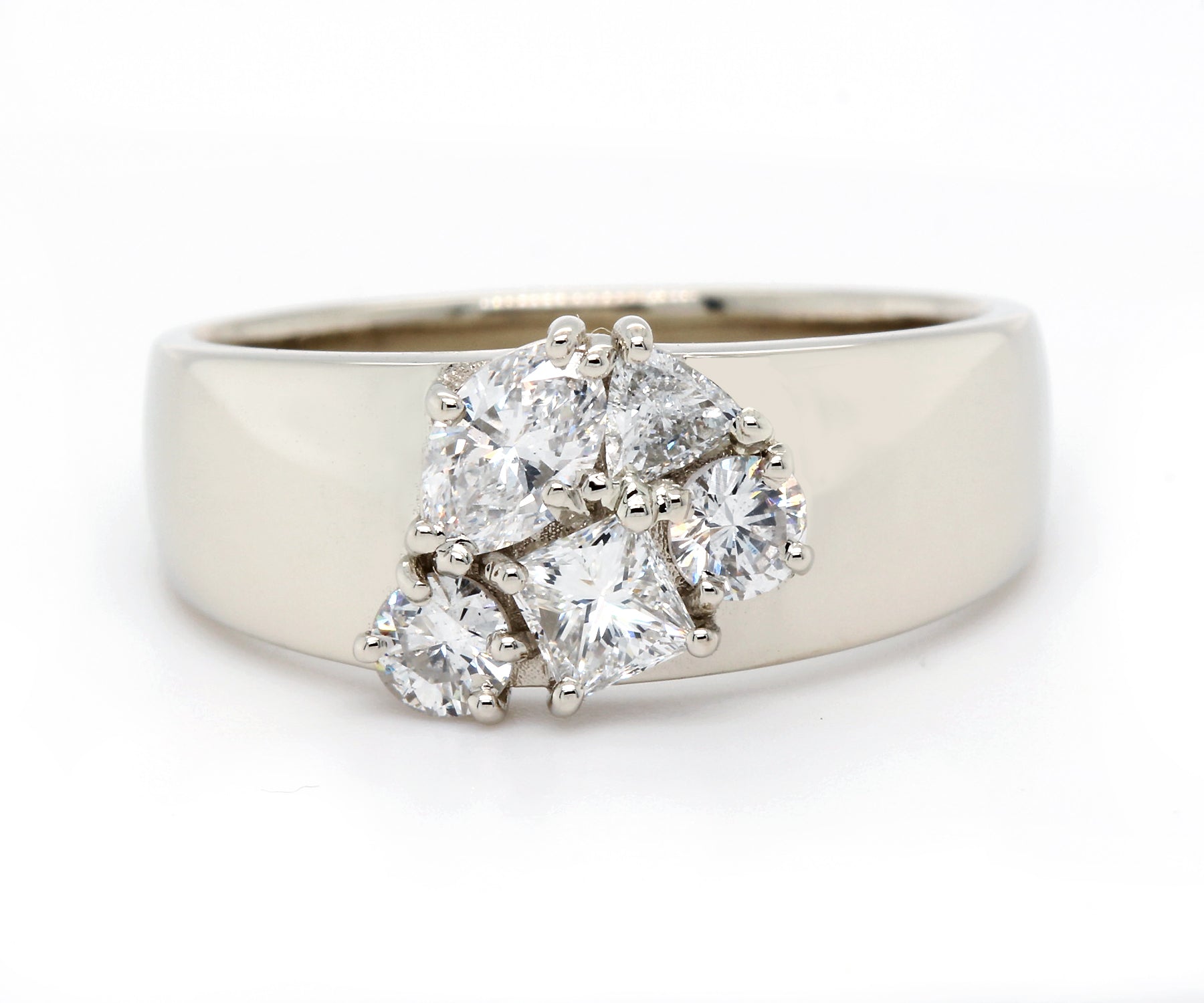 Wide Cluster modern marquise princess trillion Diamond Ring