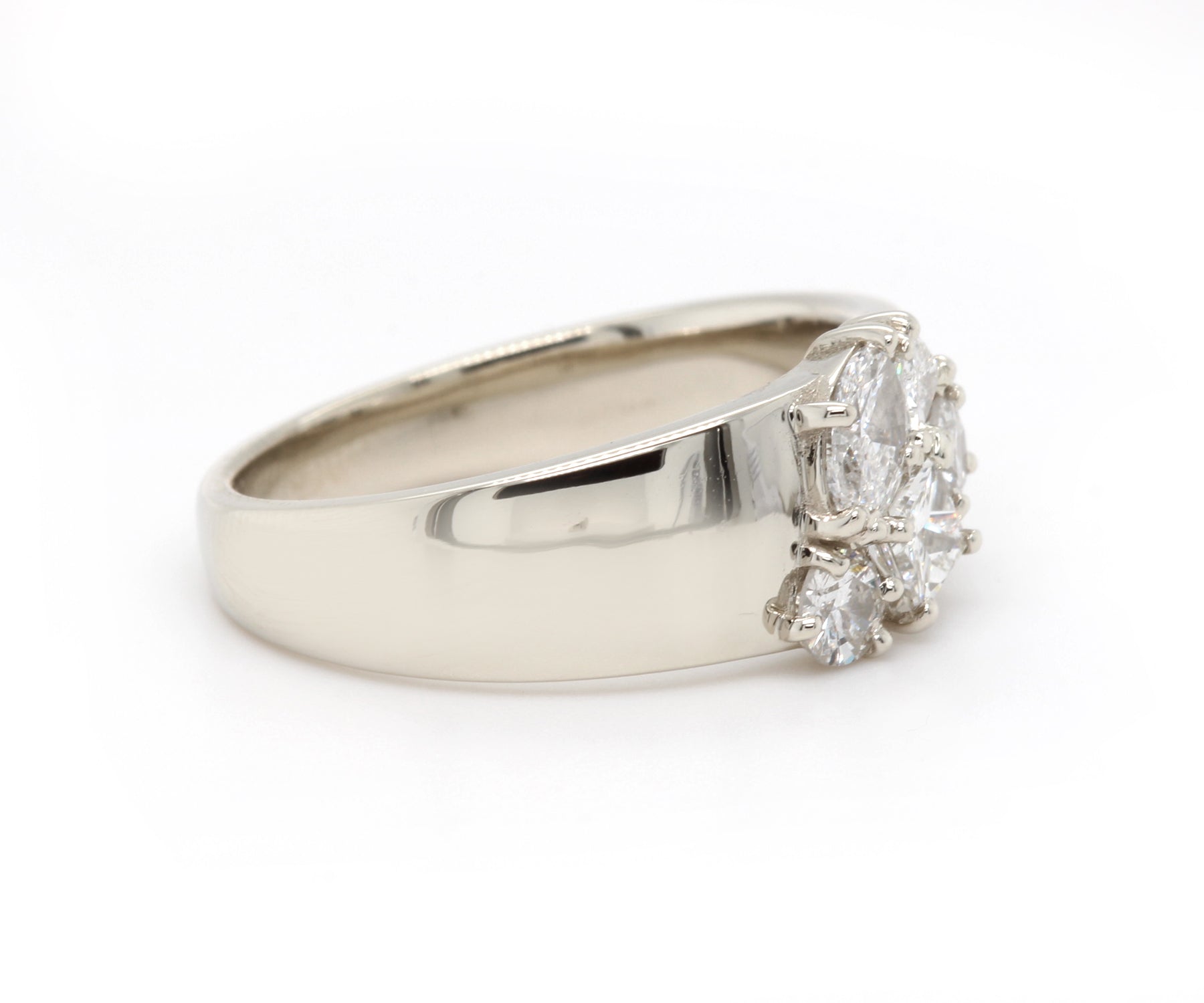 Wide Cluster Diamond Ring