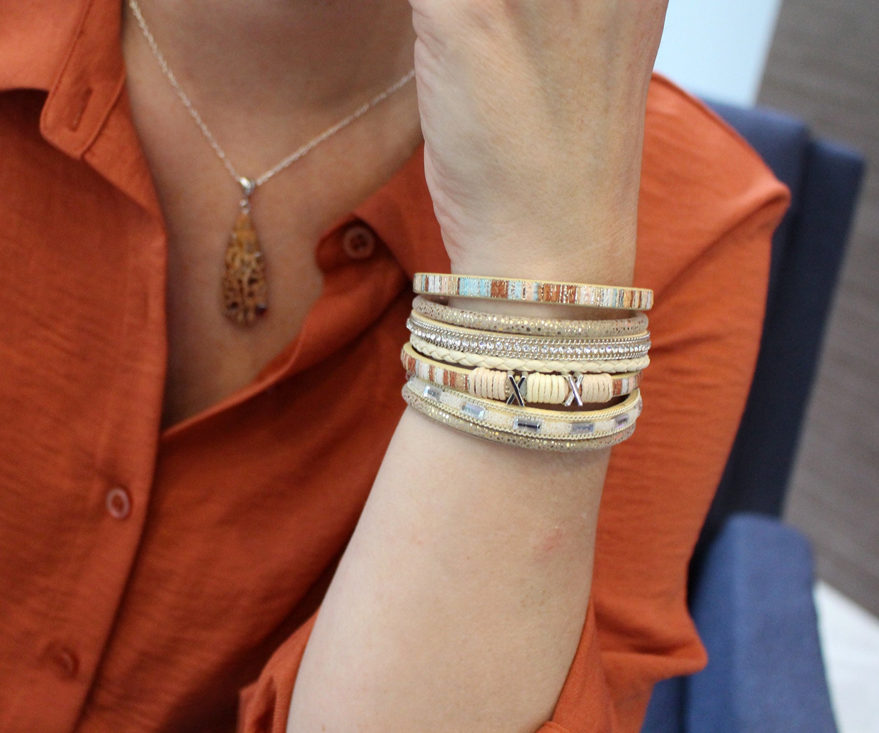 Boho White Multicolor Leather Bracelet