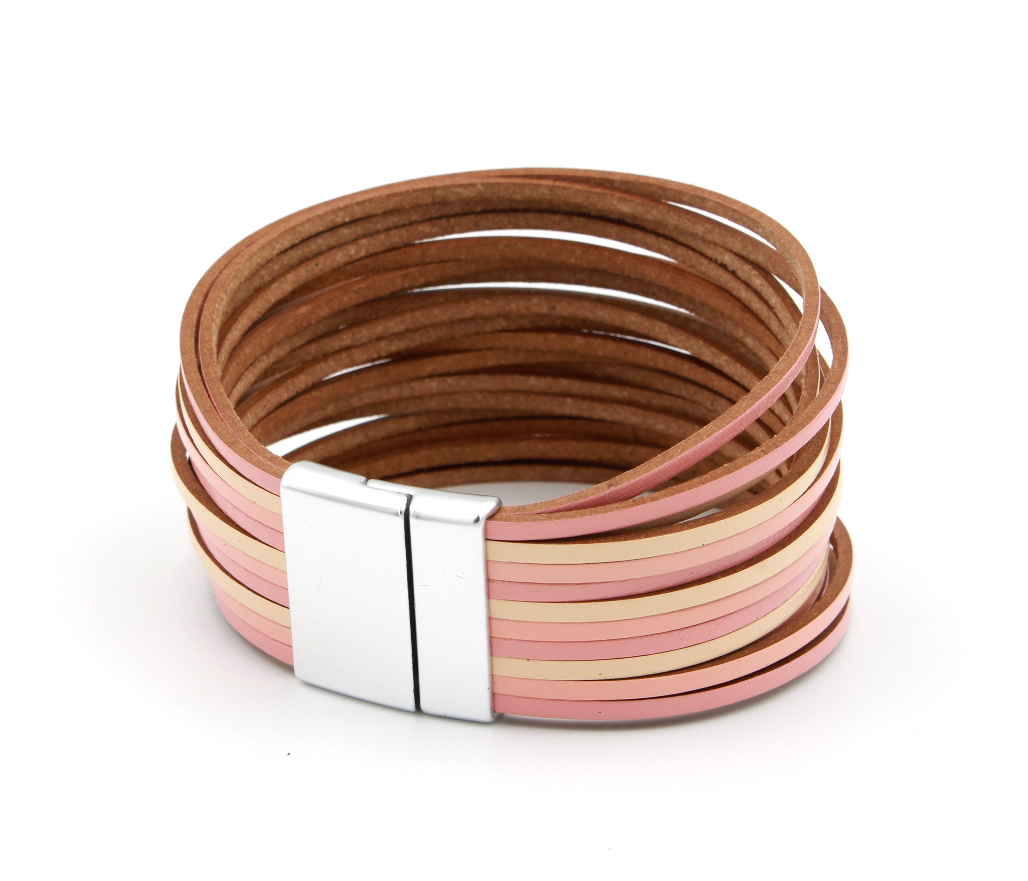 Pulsera de cuero con barra negra