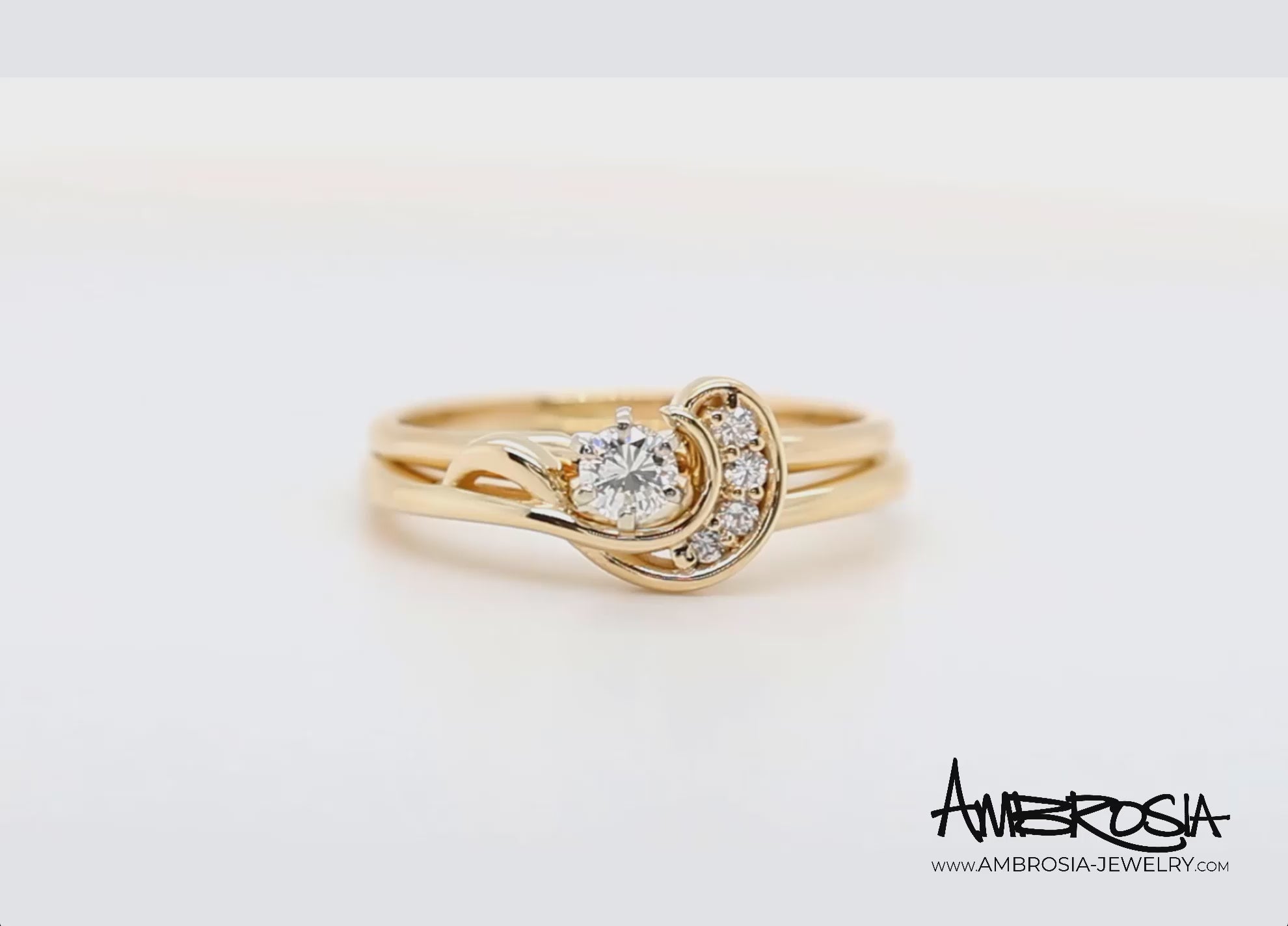 Custom Matching Swirl Diamond Wedding Band