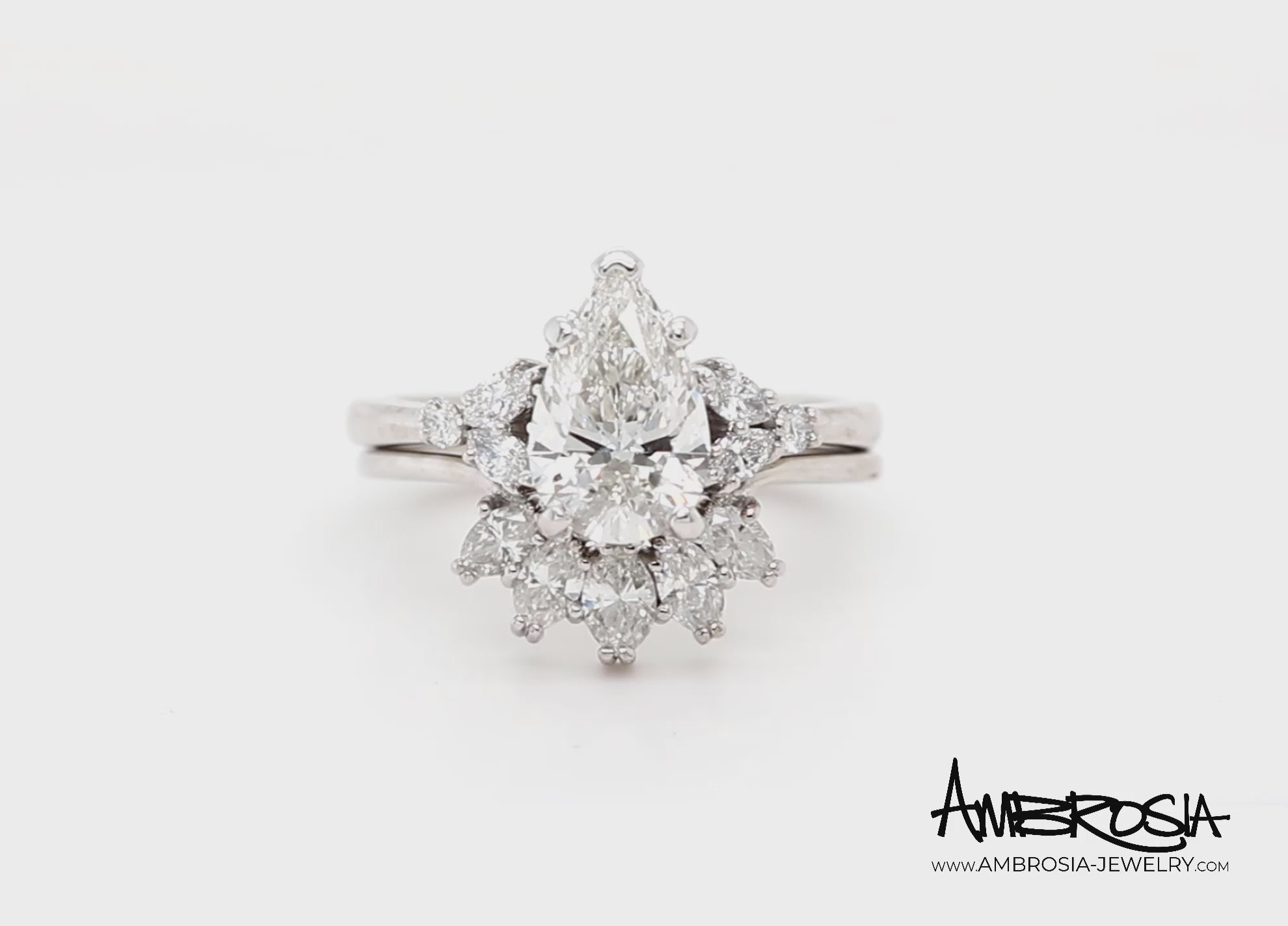 Pear Marquise Crown Diamond Wedding Ring