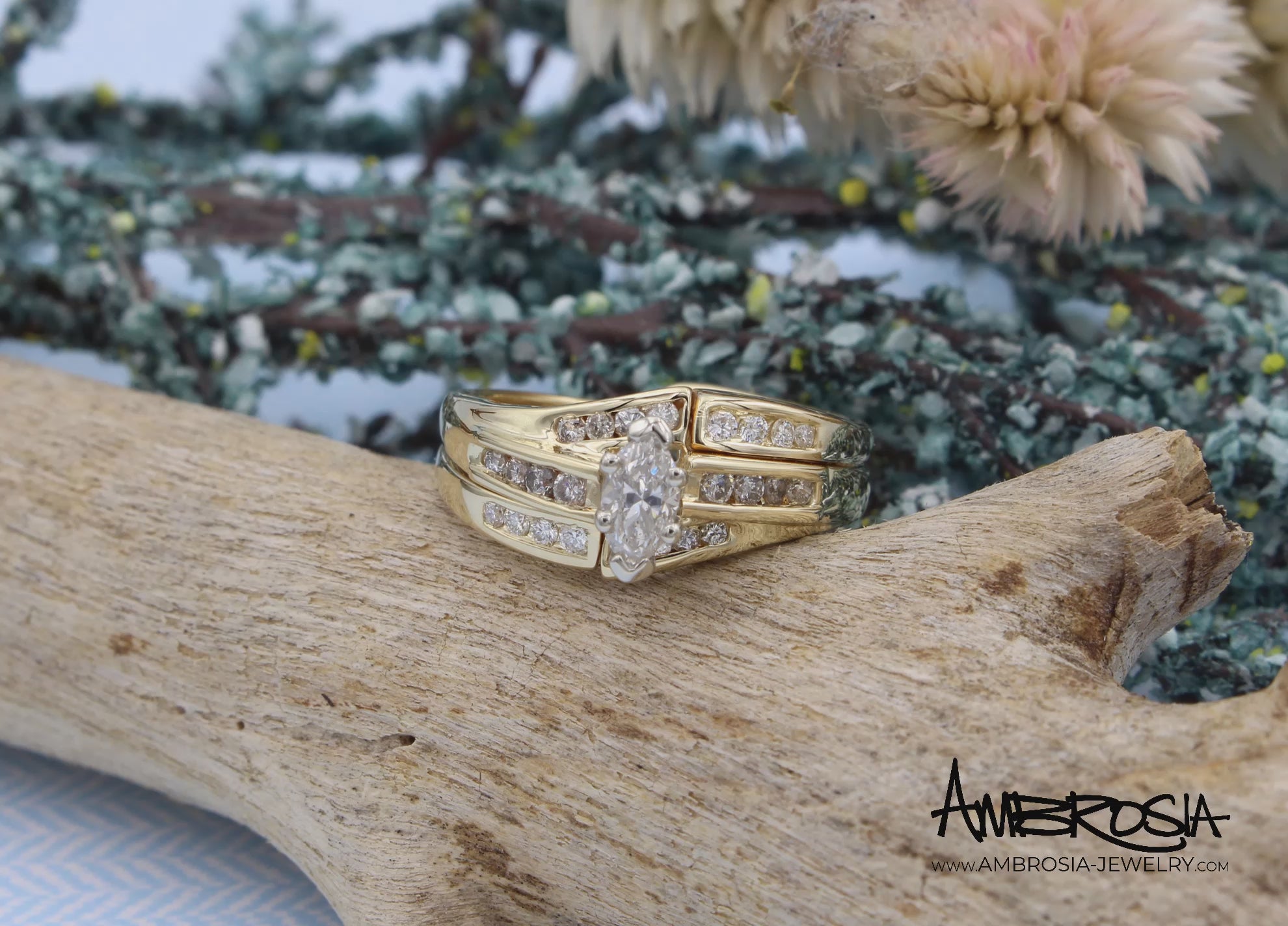 Custom Matching Diamond Twist Wedding Band