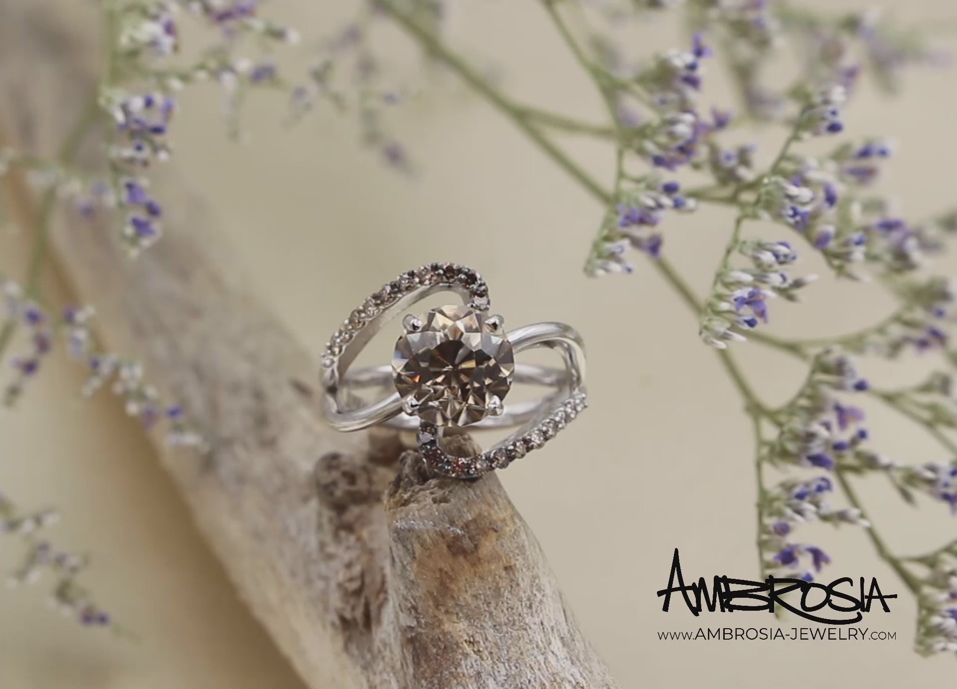 Sherry Zircon Chocolate Diamond Swirl Ring