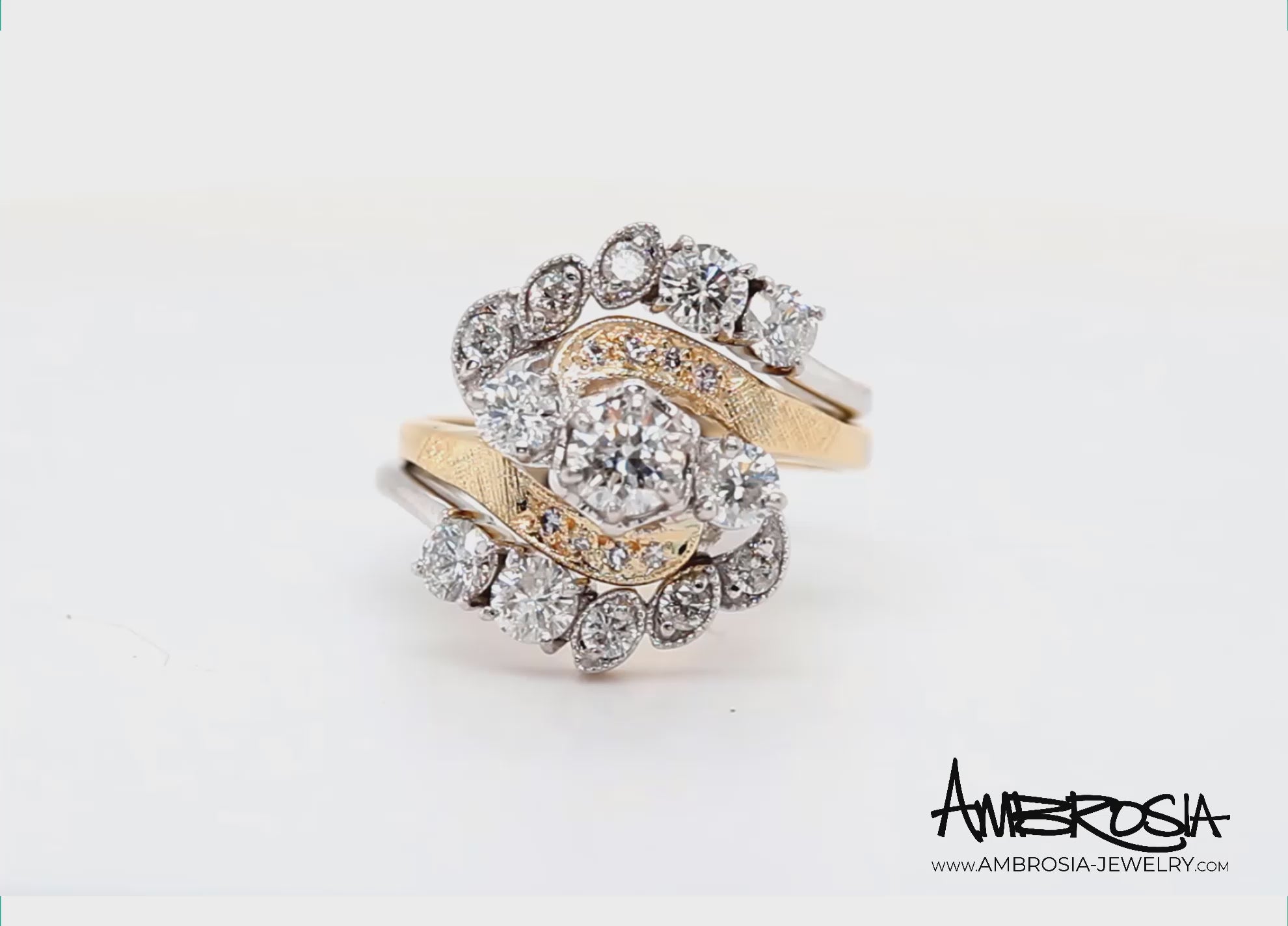 Vintage Two Tone Swirl Diamond Ring Redesign