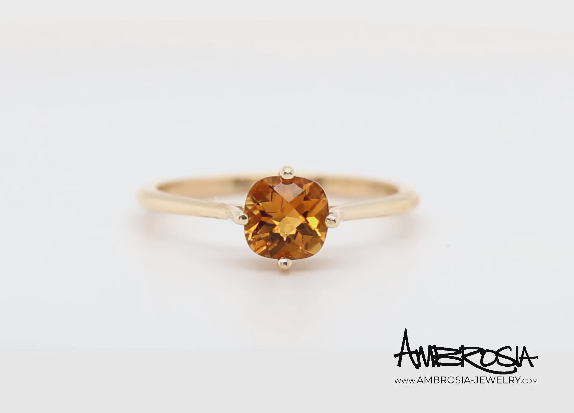 Antique Yellow Citrine Solitaire Ring