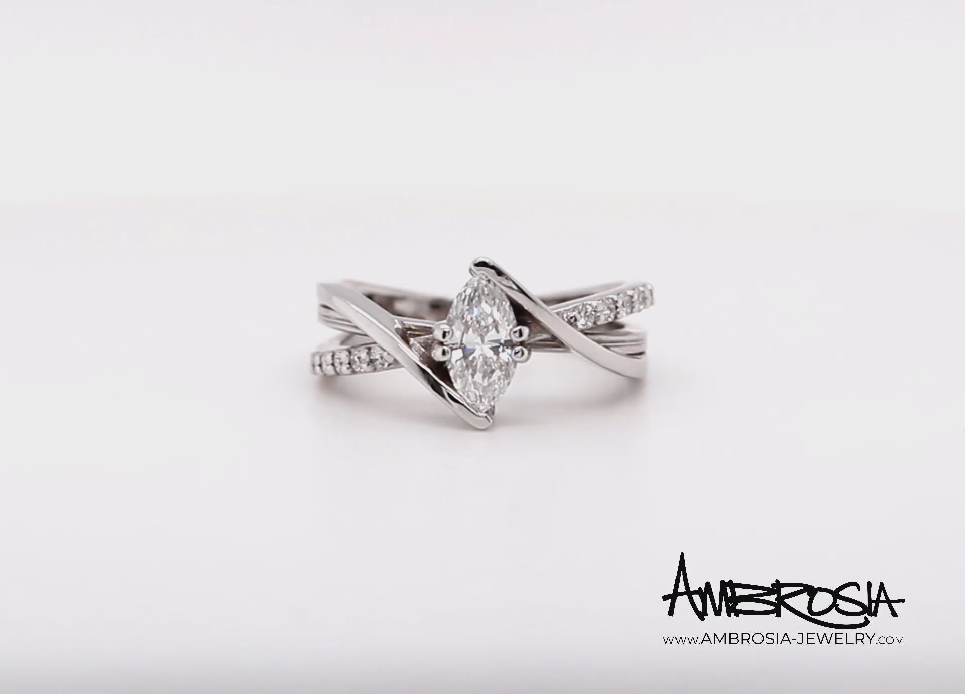 Modern Multirow Marquise Diamond Engagement Ring