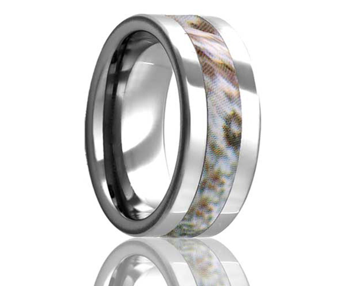 Men's Tungsten Camouflage Inlay Wedding Ring