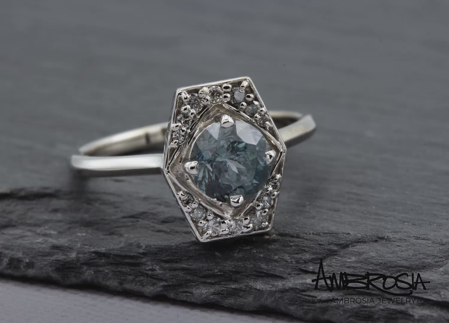 Montana Sapphire Art Deco Diamond Ring