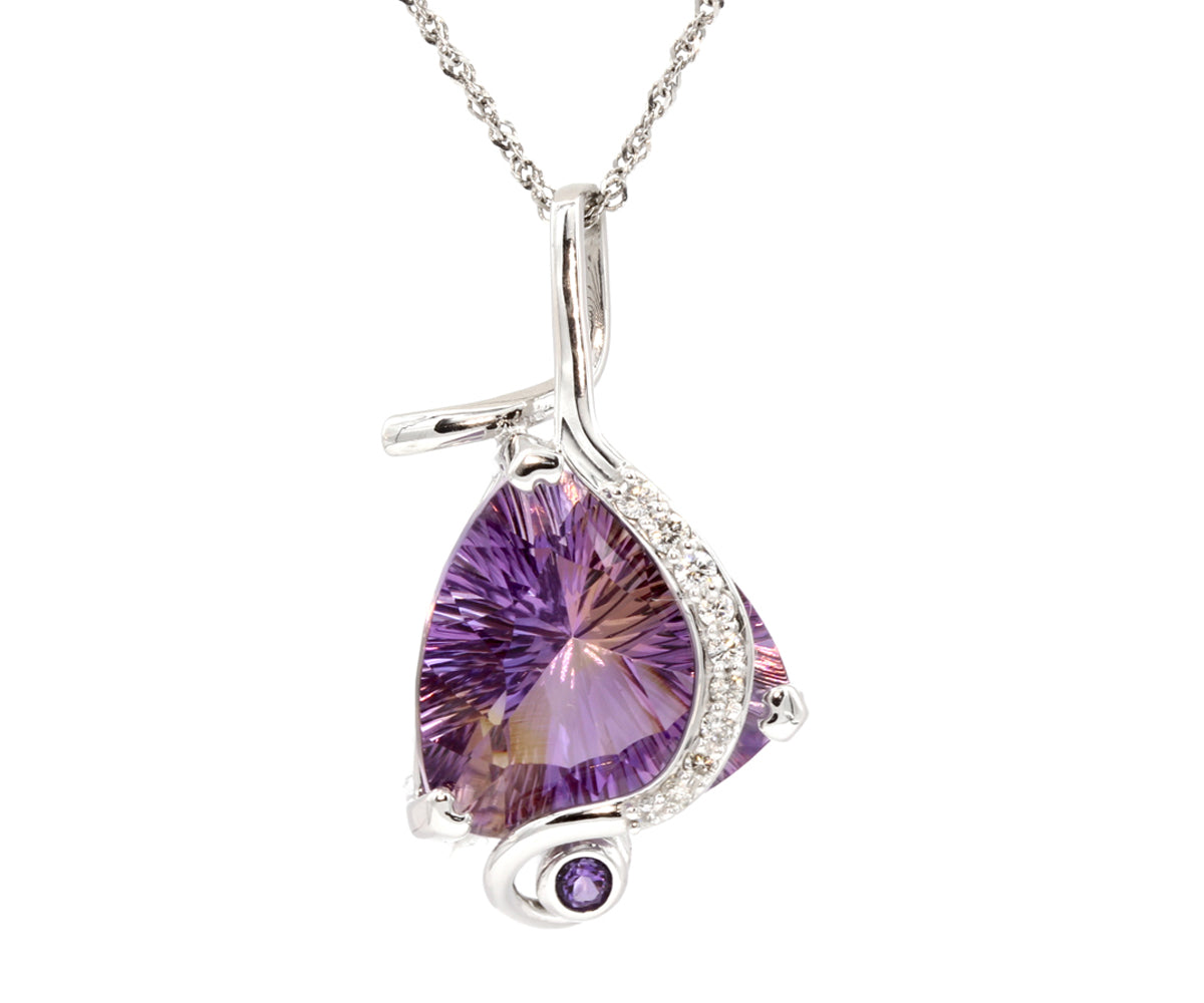 custom designed Ametrine and Diamond Artistic Necklace