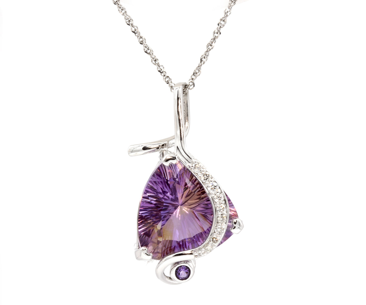 Ametrine and Diamond Artistic Necklace
