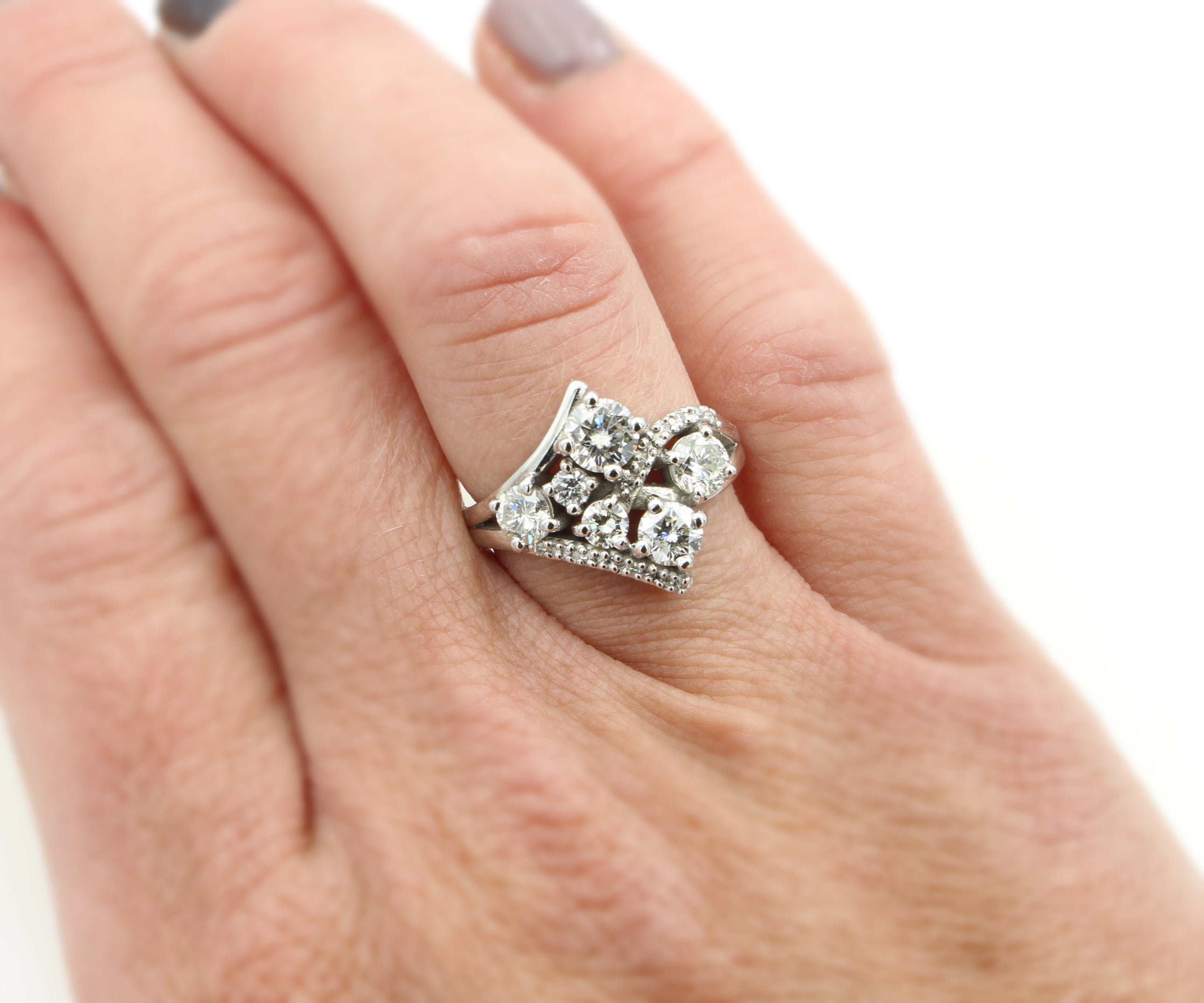 Contemporary Multirow Weave Diamond Ring Redesign