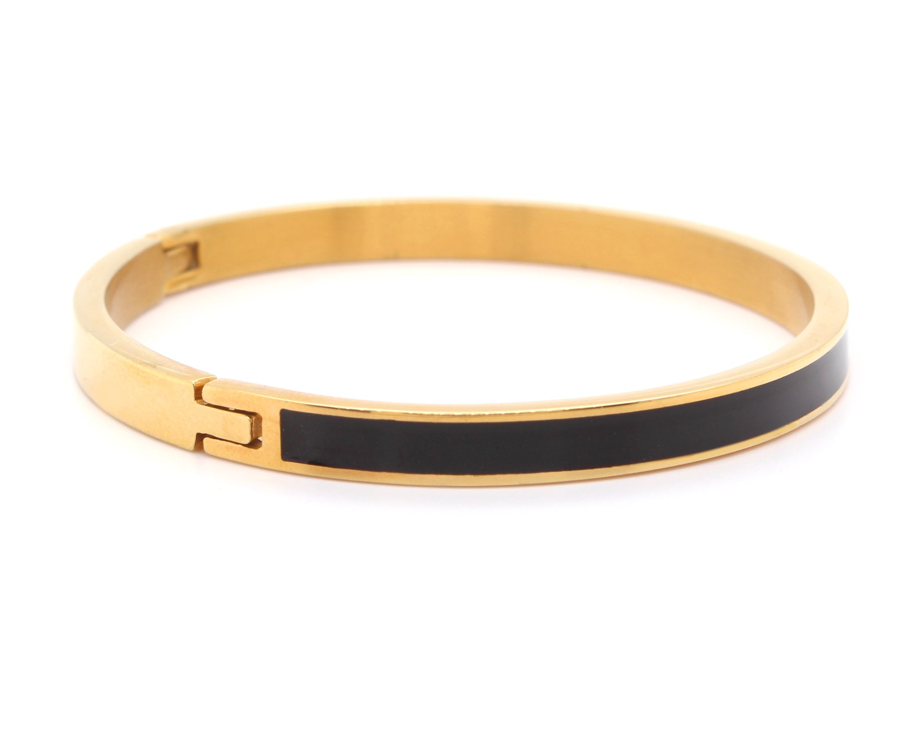 Pulsera de oro con esmalte negro