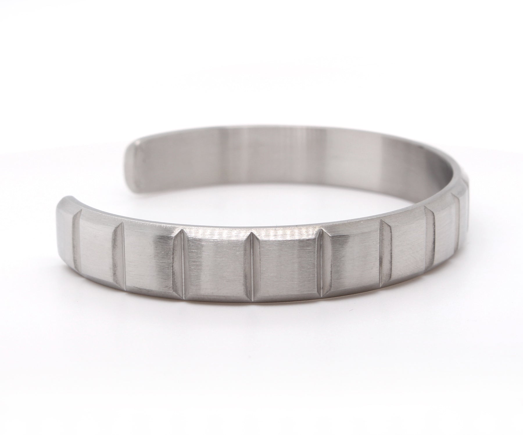 Box Cut Stainless Steel Cuff Bracelet