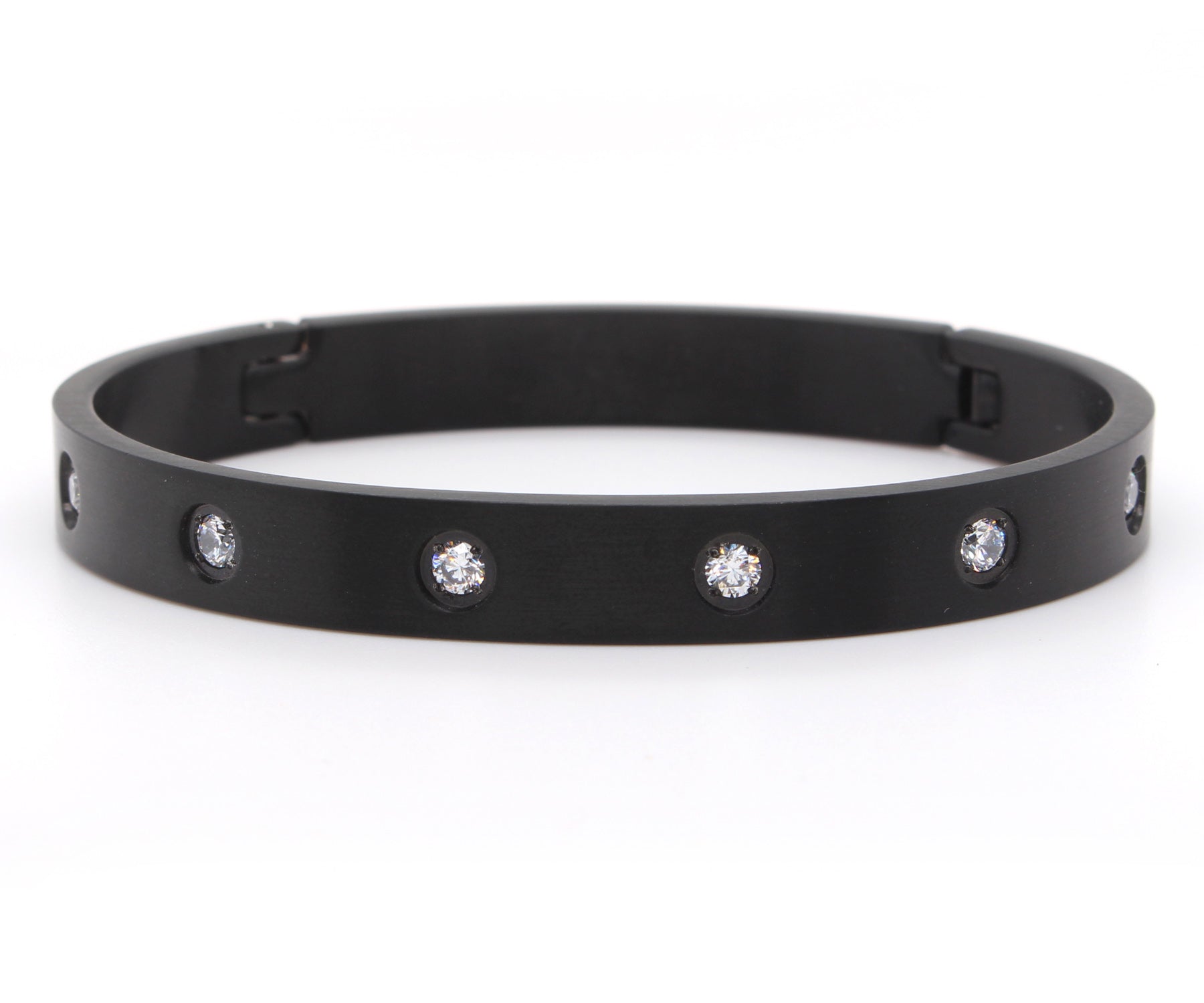 Star Bangle Black Cuff Bracelet