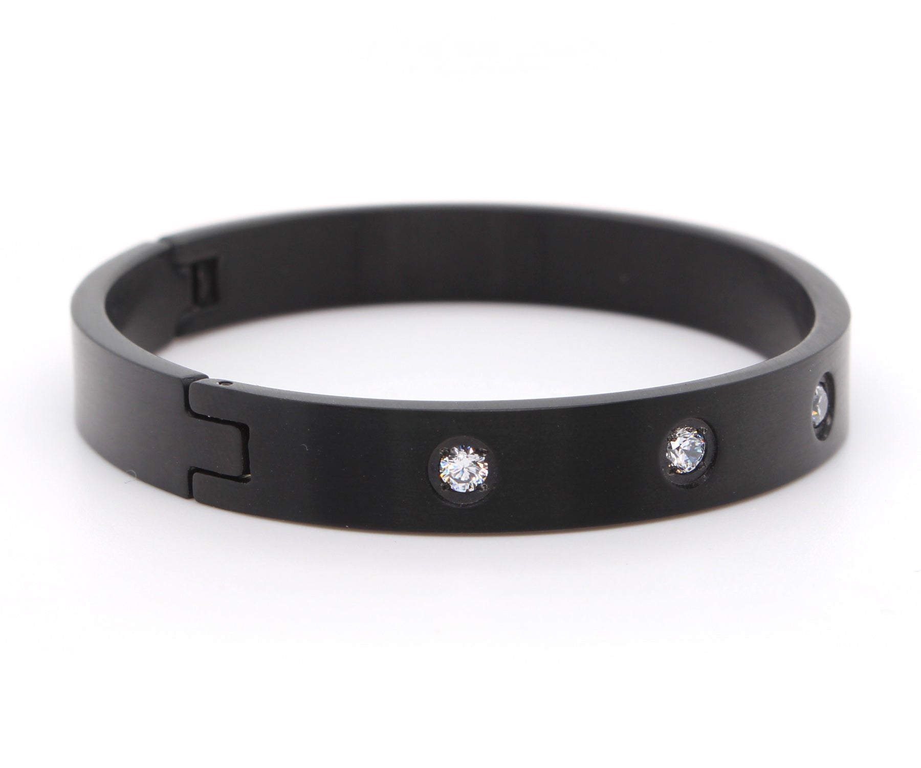Star Bangle Black Cuff Bracelet