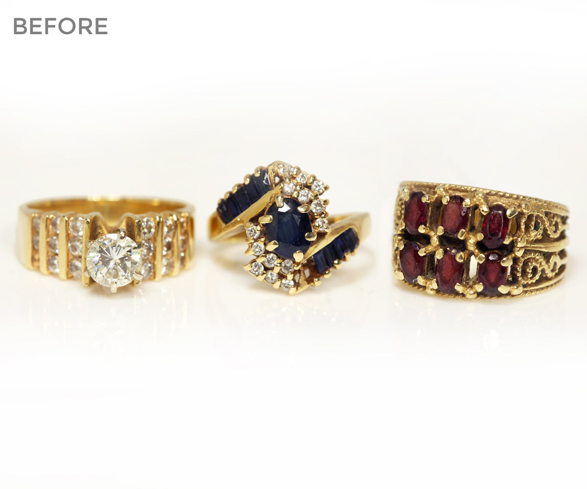 Diamond and Garnet Floral Custom Engagement Ring