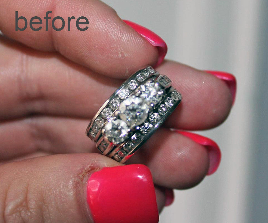 Contemporary Criss Cross Wedding Ring Redesign