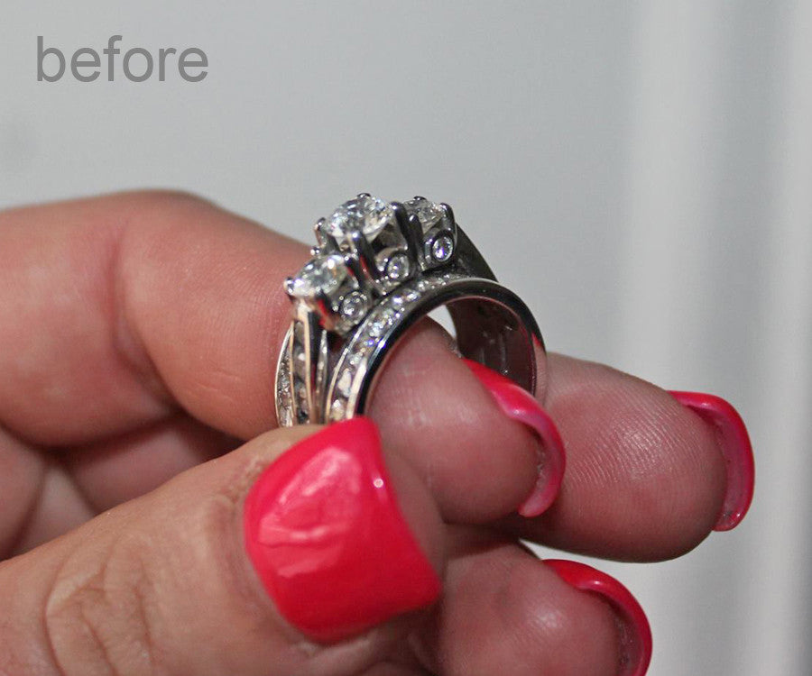 Contemporary Criss Cross Wedding Ring Redesign
