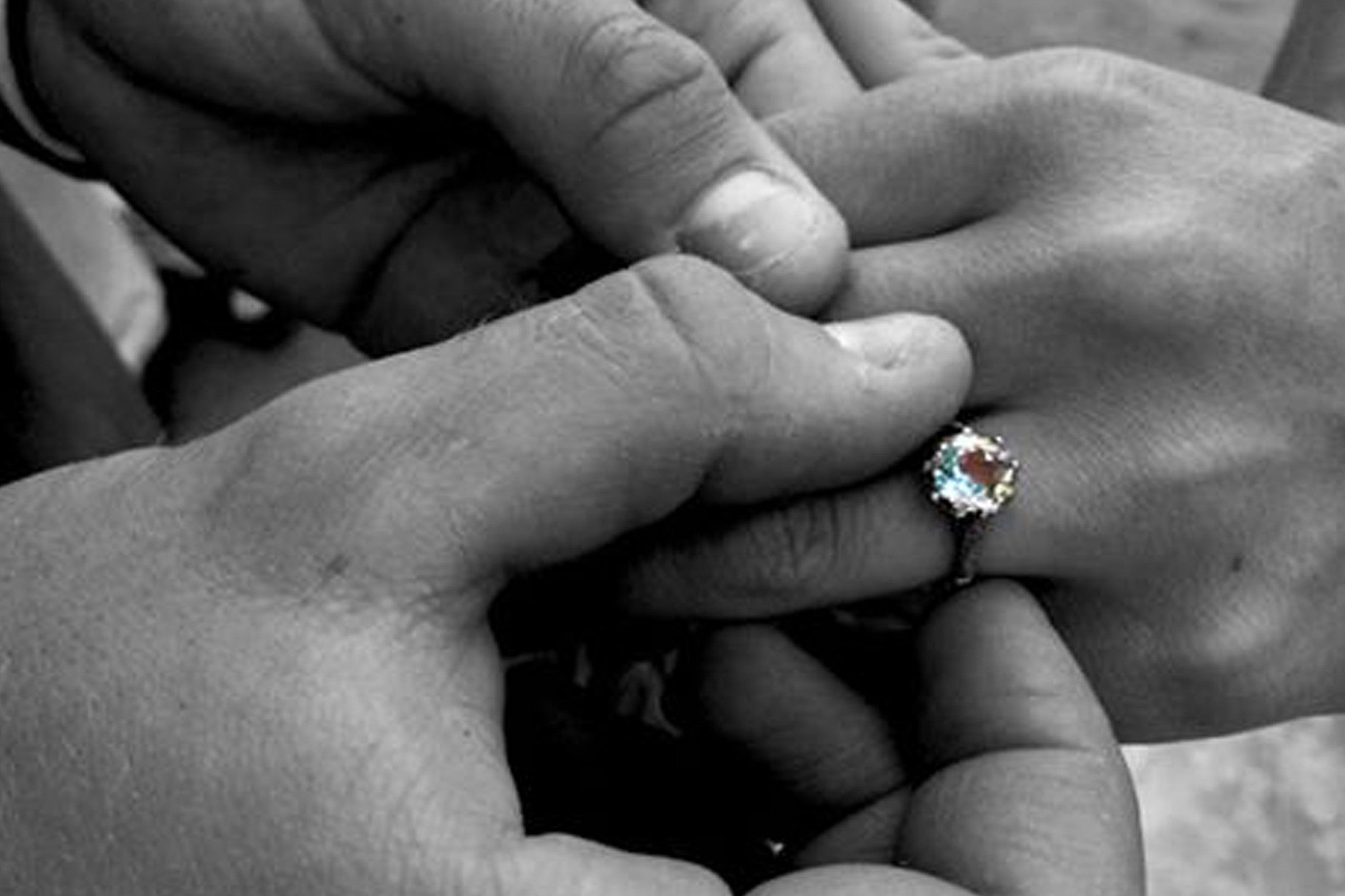 Vintage Blue Topaz Wedding Ring