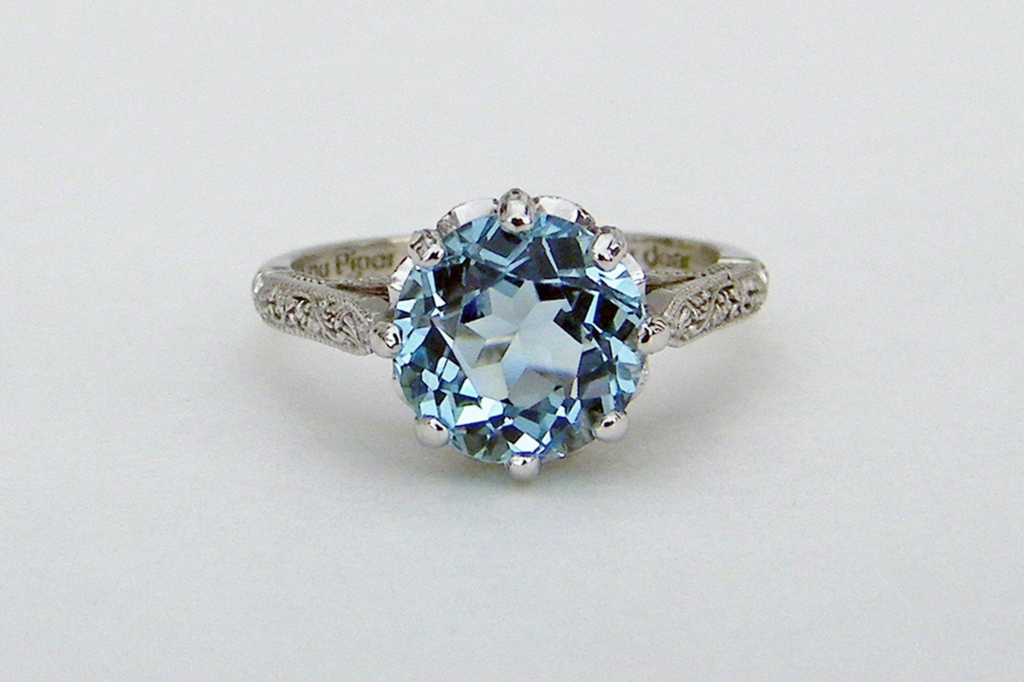 Vintage Blue Topaz Wedding Ring