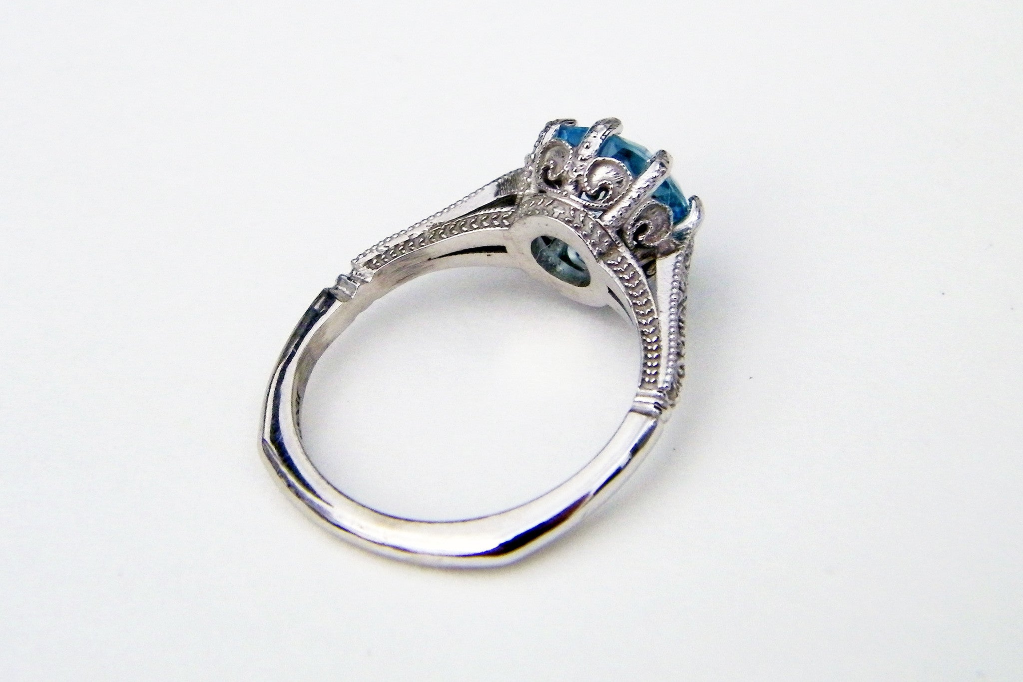 Vintage Blue Topaz Wedding Ring