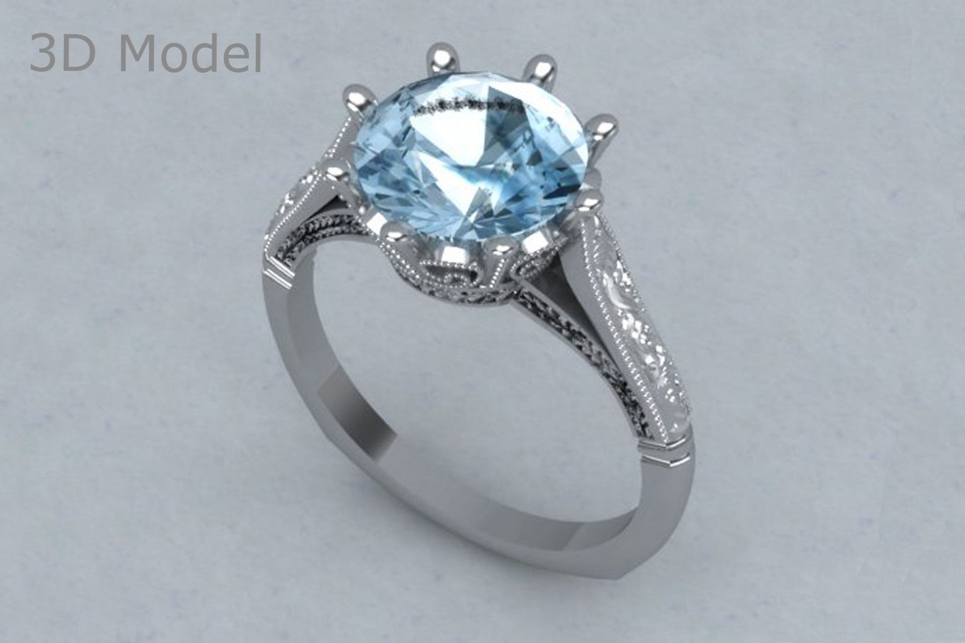 Vintage Blue Topaz Wedding Ring