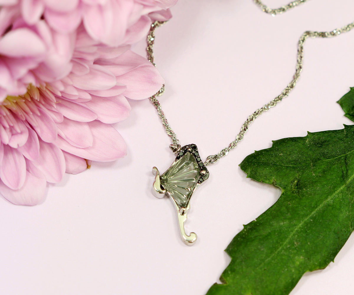 Gray Tourmaline Butterfly Necklace