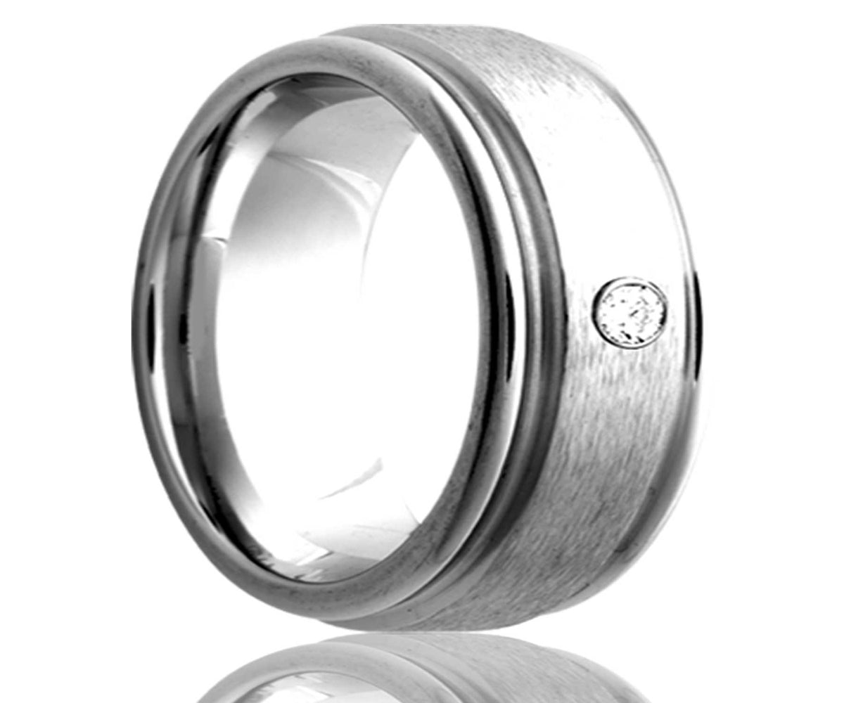 Anillo de diamantes con ranura profunda de cobalto