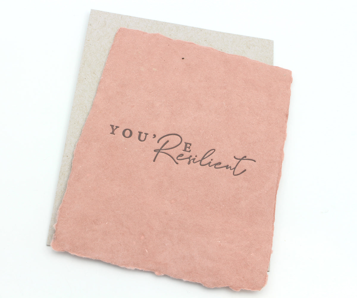Tarjeta de felicitación hecha a mano "Eres resiliente"