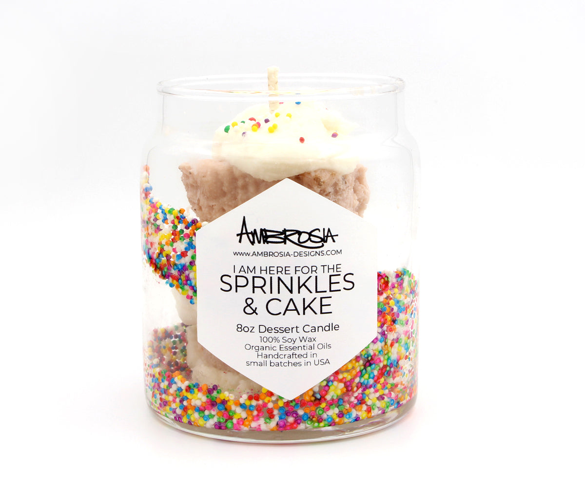 Aquí para la vela de postre Sprinkles