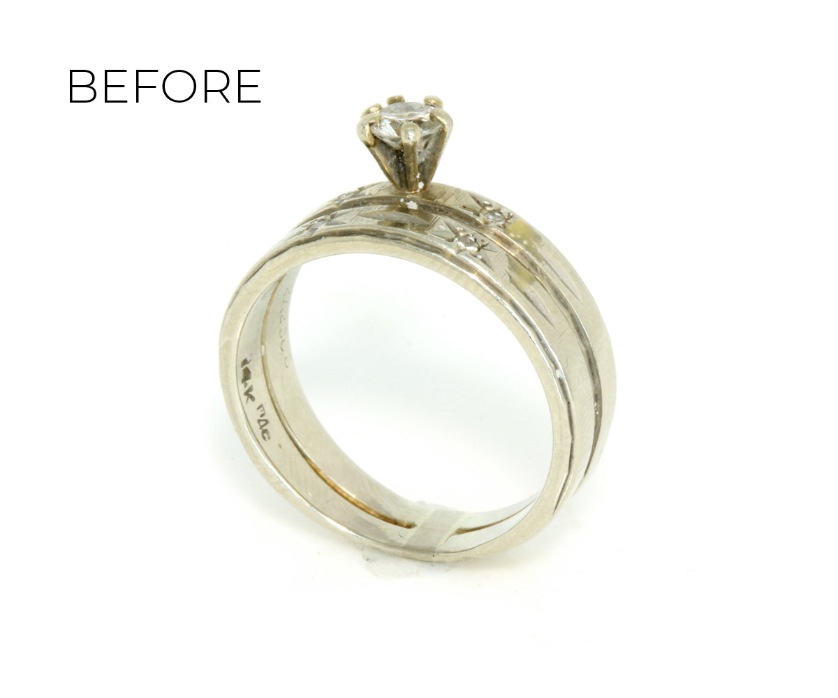 Cathedral Swirl Wedding Ring Redesign