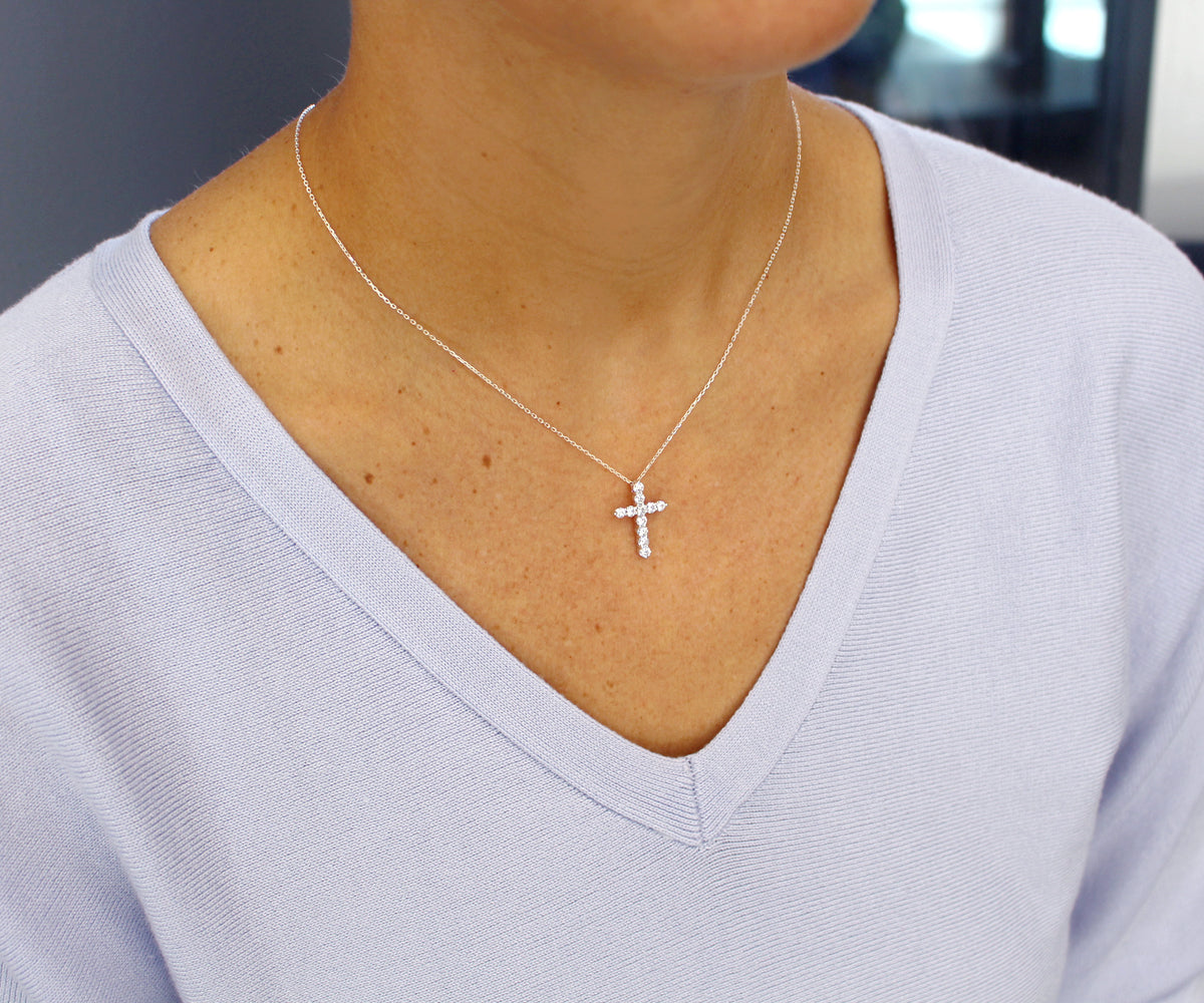 Fancy Cross Diamond Pendant