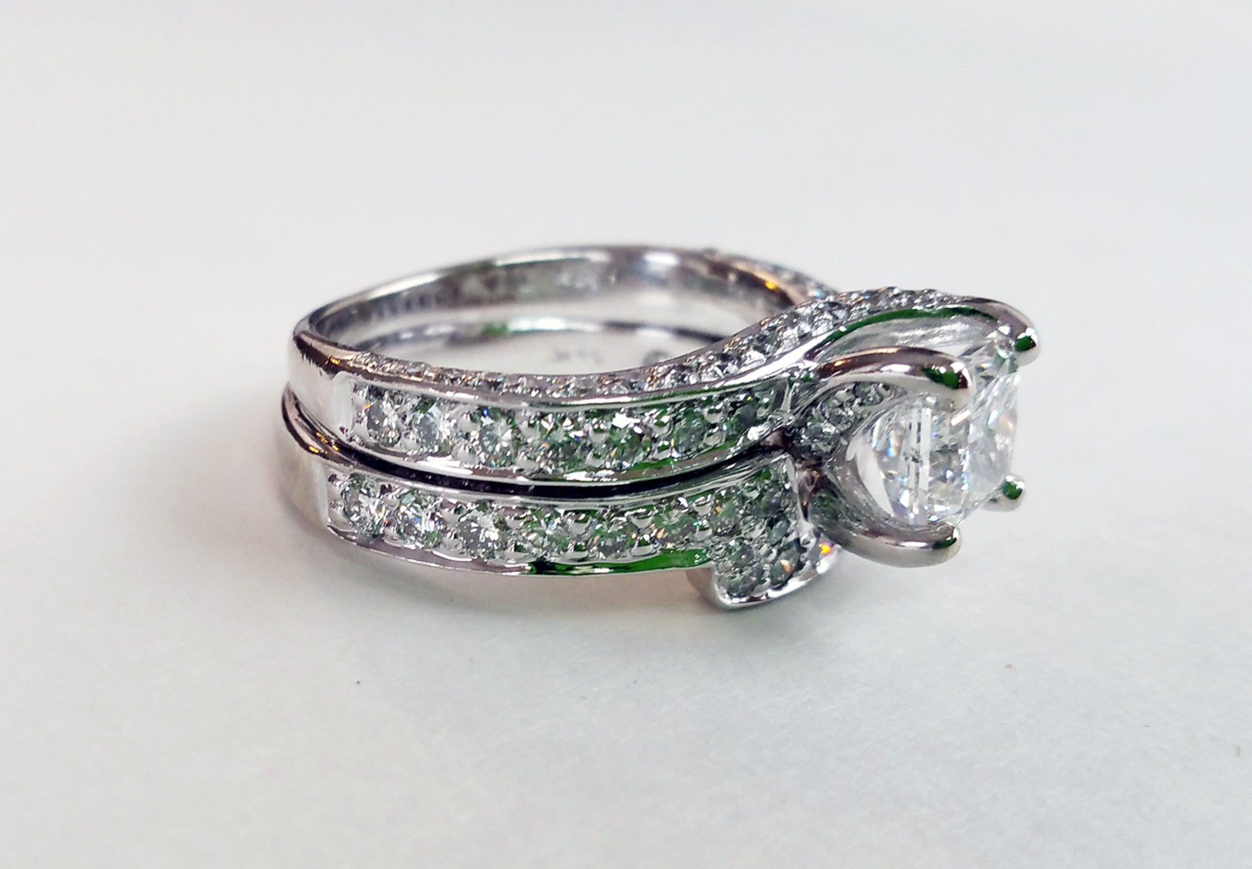 Handcrafted Matching Diamond Wedding Ring