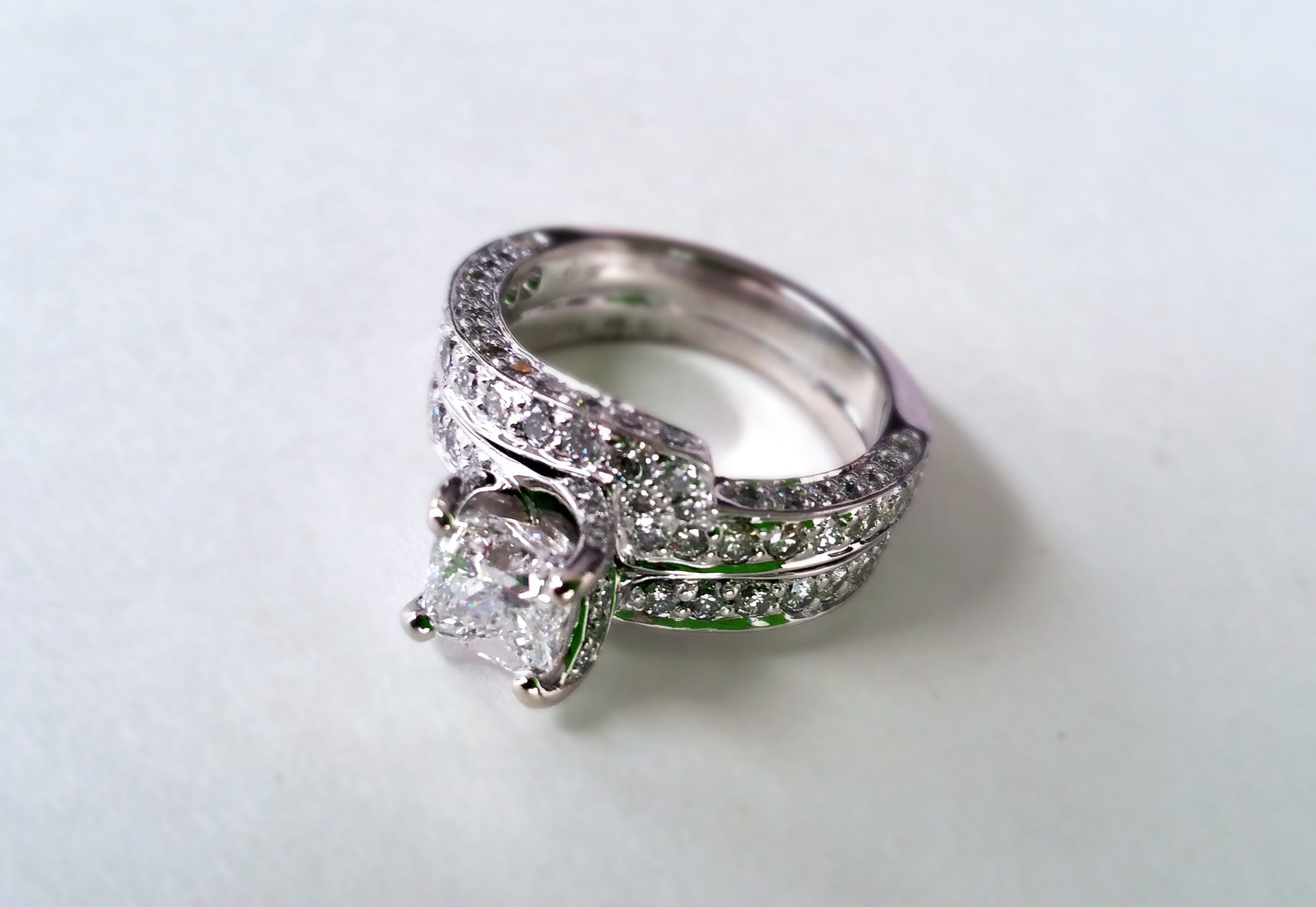 Handcrafted Matching Diamond Wedding Ring