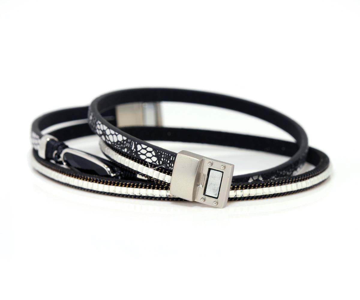 Animal Print Black Gem Sparkly Bracelet
